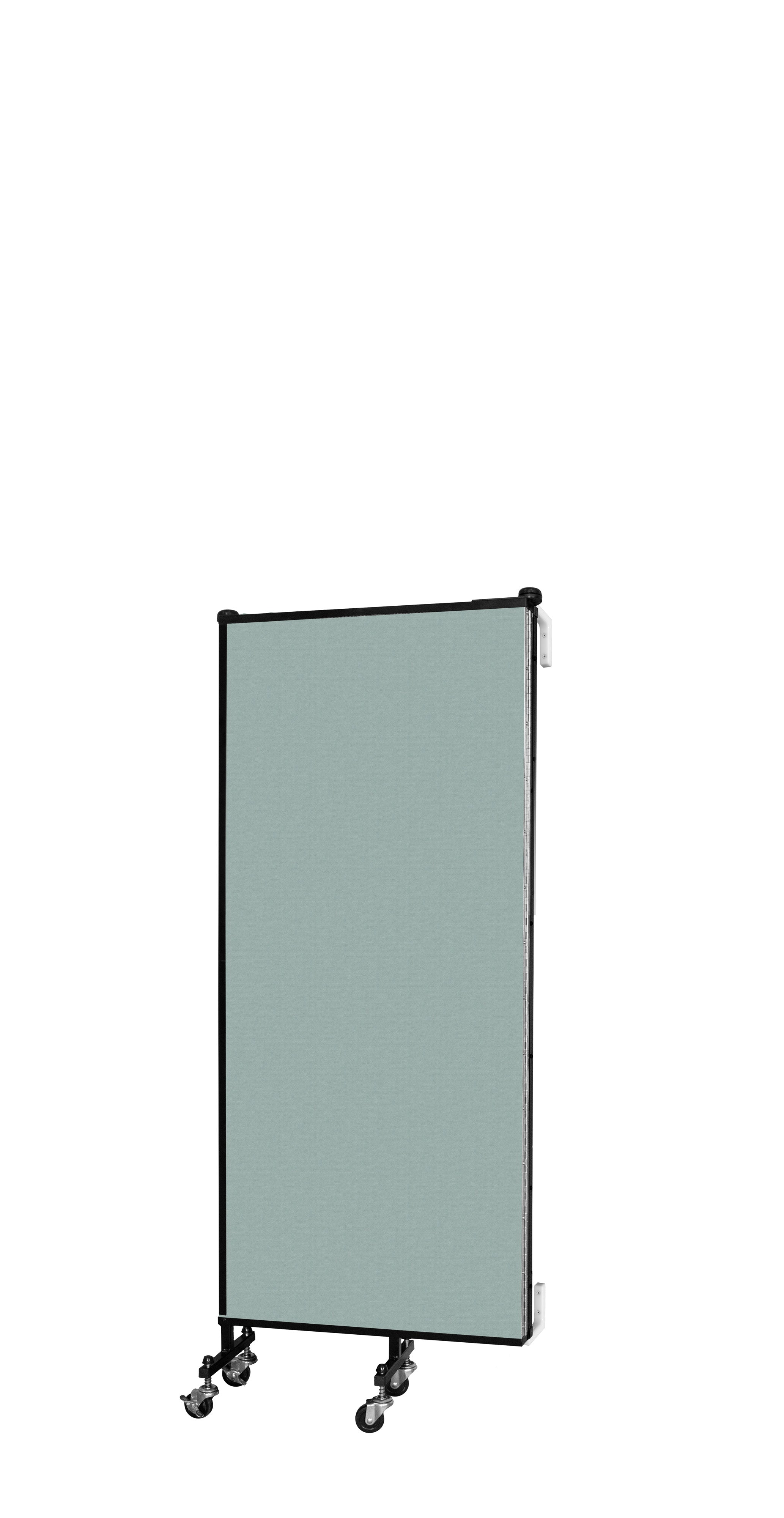 Wallmount Room Divider - 5'H x 5' 6"L - 3 Panel, Sea Green, Fabric