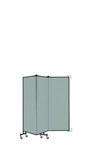 Wallmount Room Divider - 5'H x 5' 6"L - 3 Panel, Sea Green, Fabric