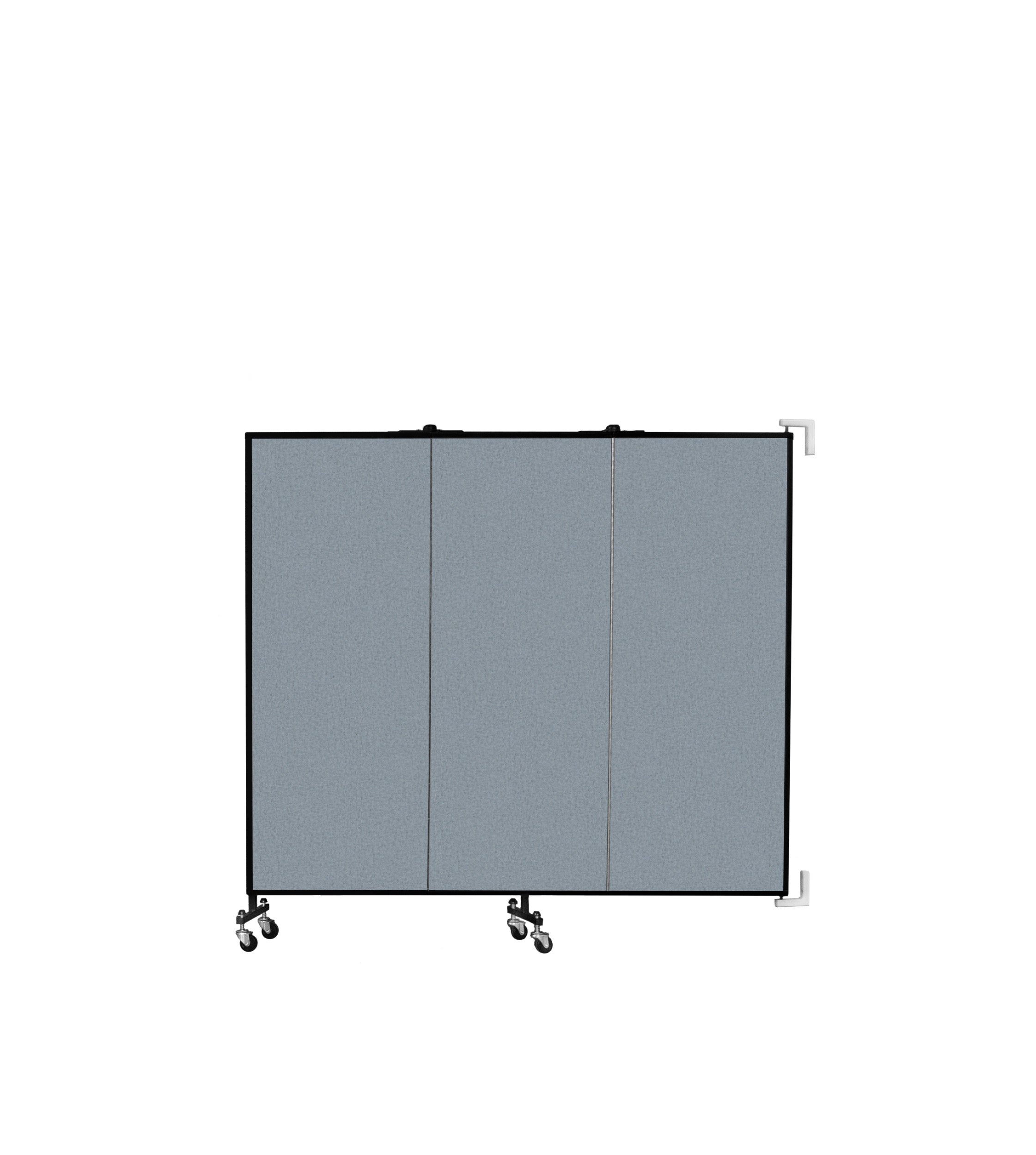 Wallmount Room Divider - 5'H x 5' 6"L - 3 Panel, Blue Tide, Vinyl
