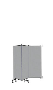 Wallmount Room Divider - 5'H x 5' 6"L - 3 Panel, Granite, Vinyl