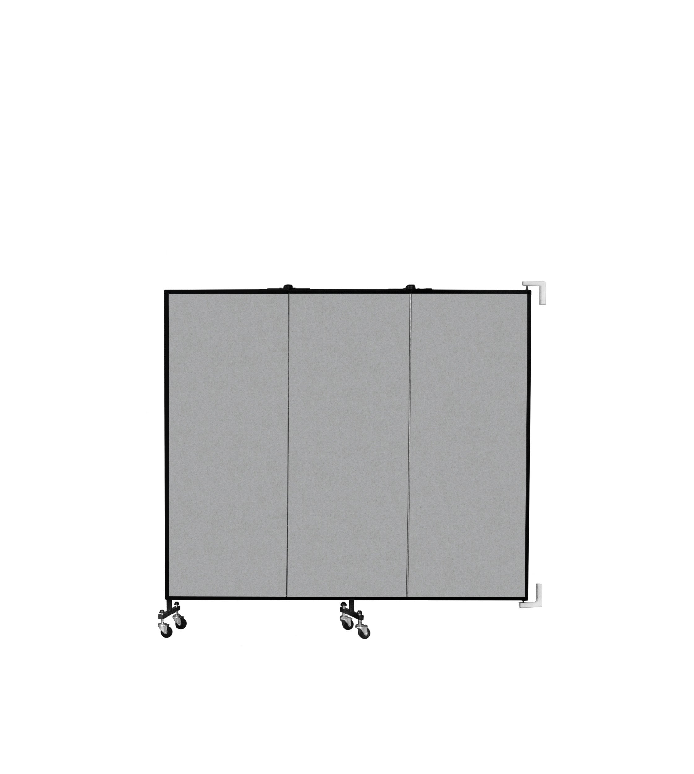 Wallmount Room Divider - 5'H x 5' 6"L - 3 Panel, Granite, Vinyl