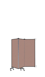 Wallmount Room Divider - 5'H x 5' 6"L - 3 Panel, Rasberry, Vinyl