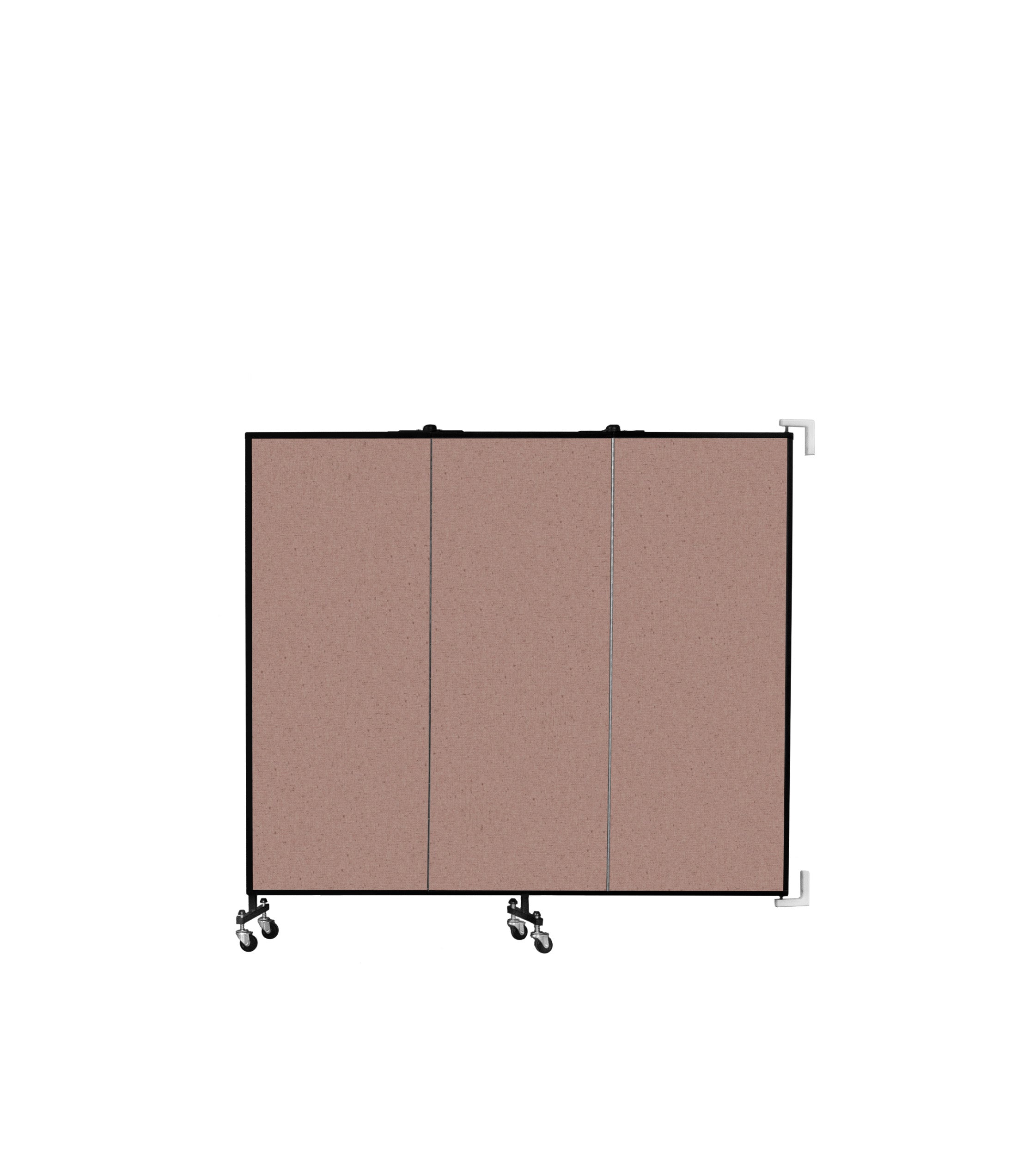 Wallmount Room Divider - 5'H x 5' 6"L - 3 Panel, Rasberry, Vinyl