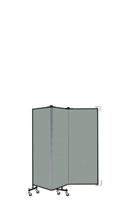 Wallmount Room Divider - 5'H x 5' 6"L - 3 Panel, Mint, Vinyl