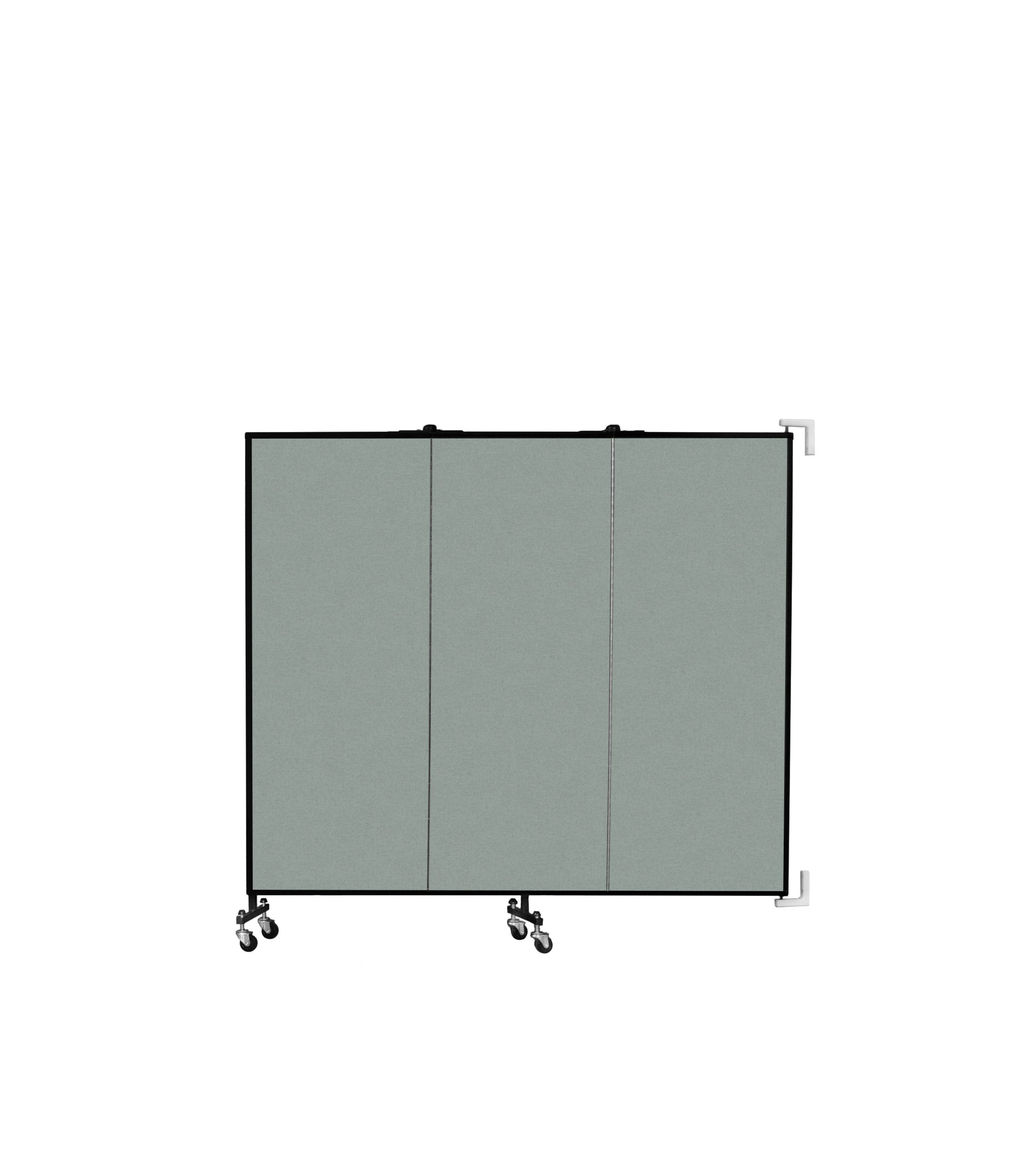 Wallmount Room Divider - 5'H x 5' 6"L - 3 Panel, Mint, Vinyl
