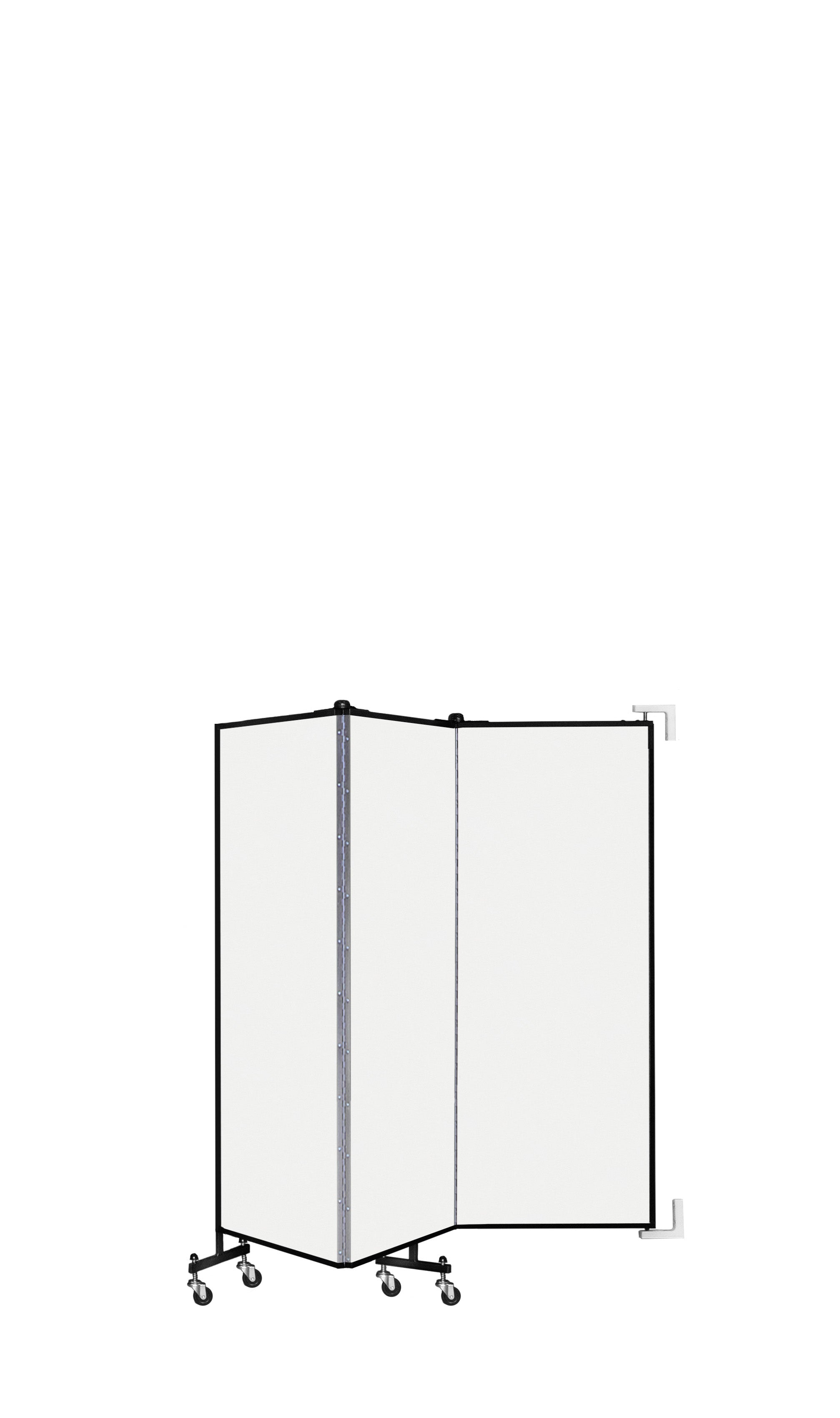 Wallmount Room Divider - 5'H x 5' 6"L - 3 Panel, Ice, Vinyl