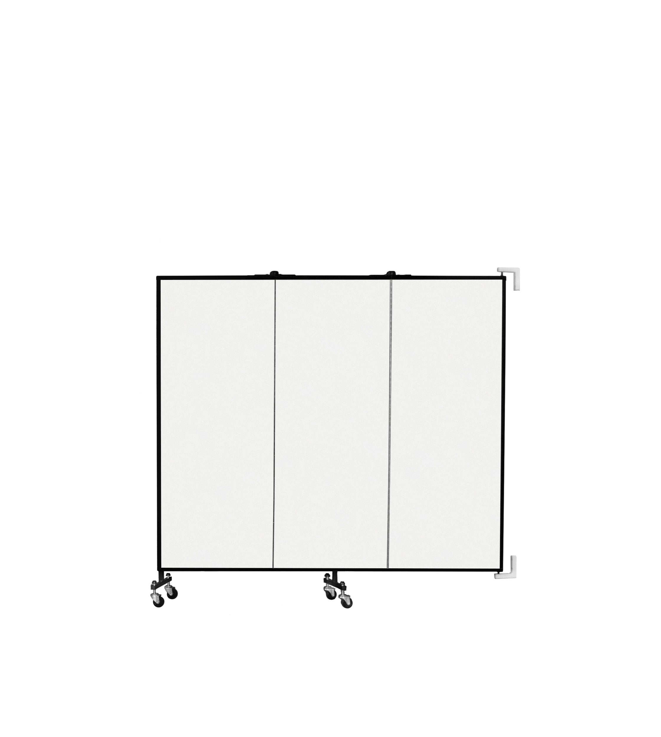 Wallmount Room Divider - 5'H x 5' 6"L - 3 Panel, Ice, Vinyl