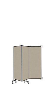 Wallmount Room Divider - 5'H x 5' 6"L - 3 Panel, Hazelnut, Vinyl