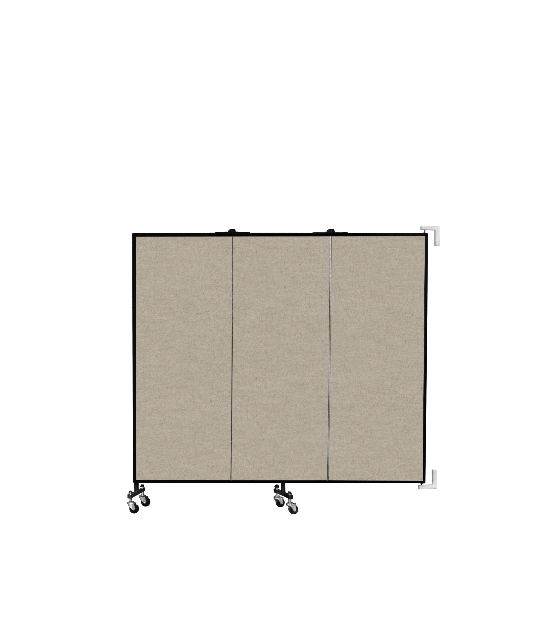Wallmount Room Divider - 5'H x 5' 6"L - 3 Panel, Hazelnut, Vinyl