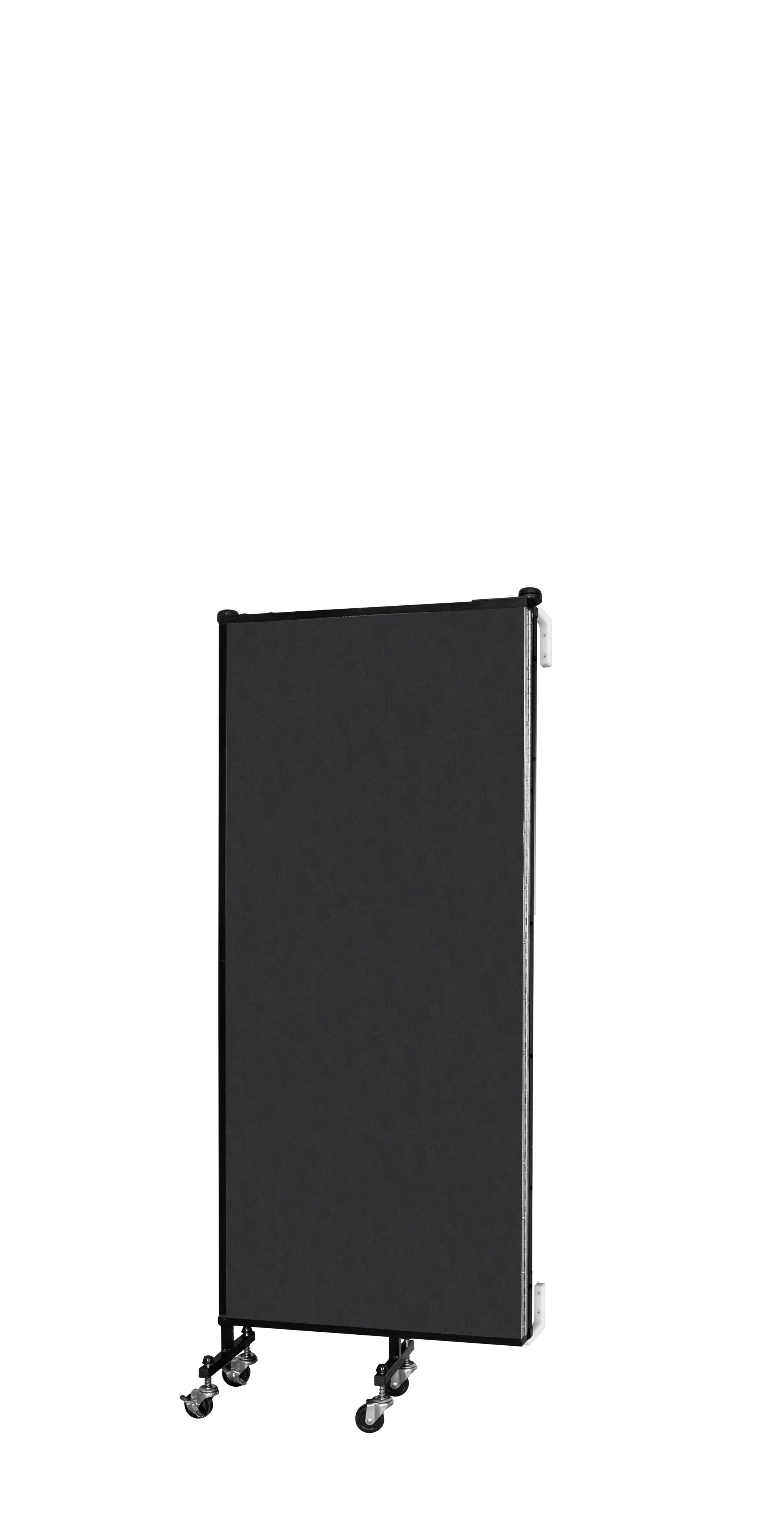 Wallmount Room Divider - 5'H x 5' 6"L - 3 Panel, Coal, Vinyl