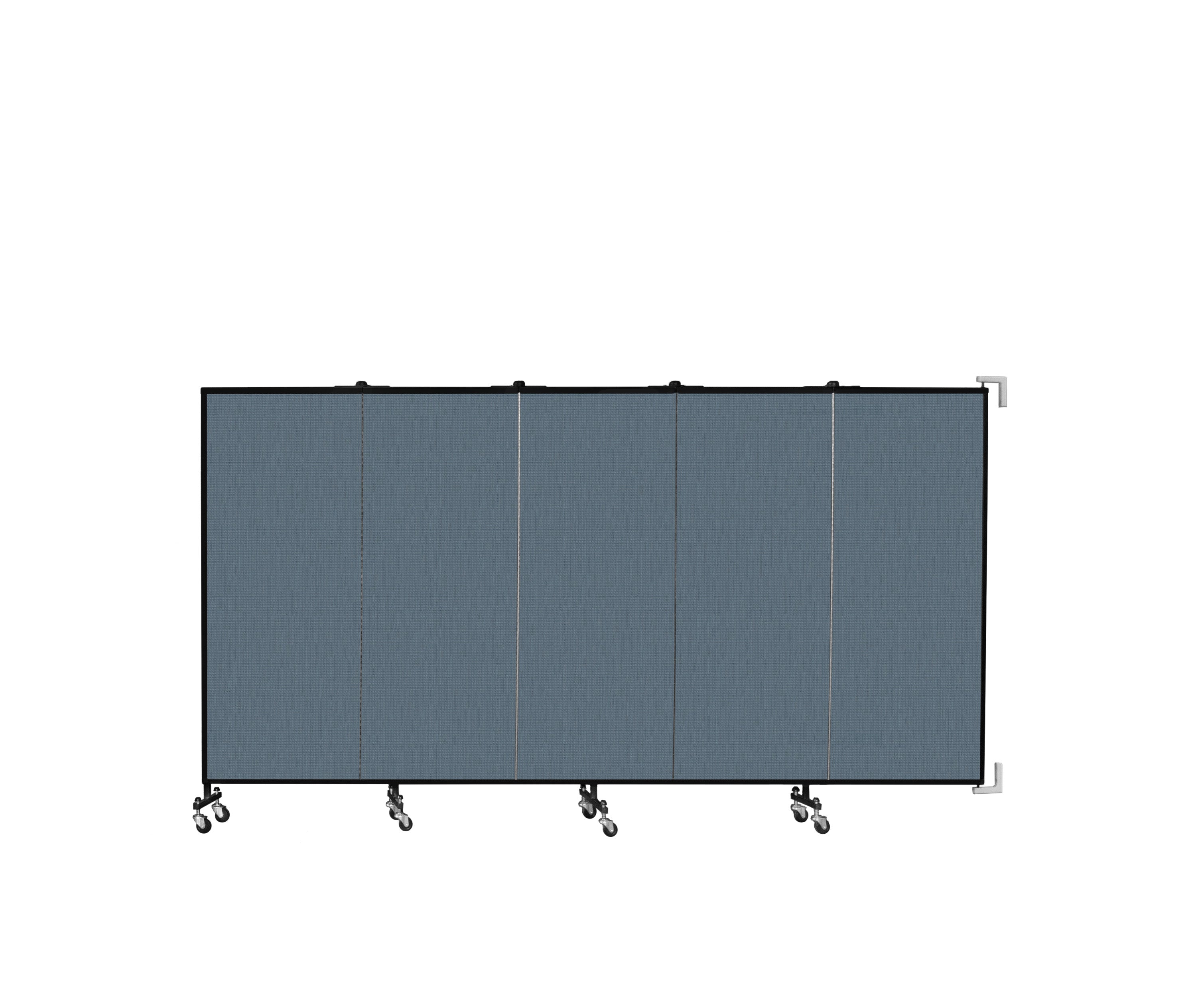 Wallmount Room Divider - 5'H x 9' 2"L - 5 Panel, Lake, Fabric
