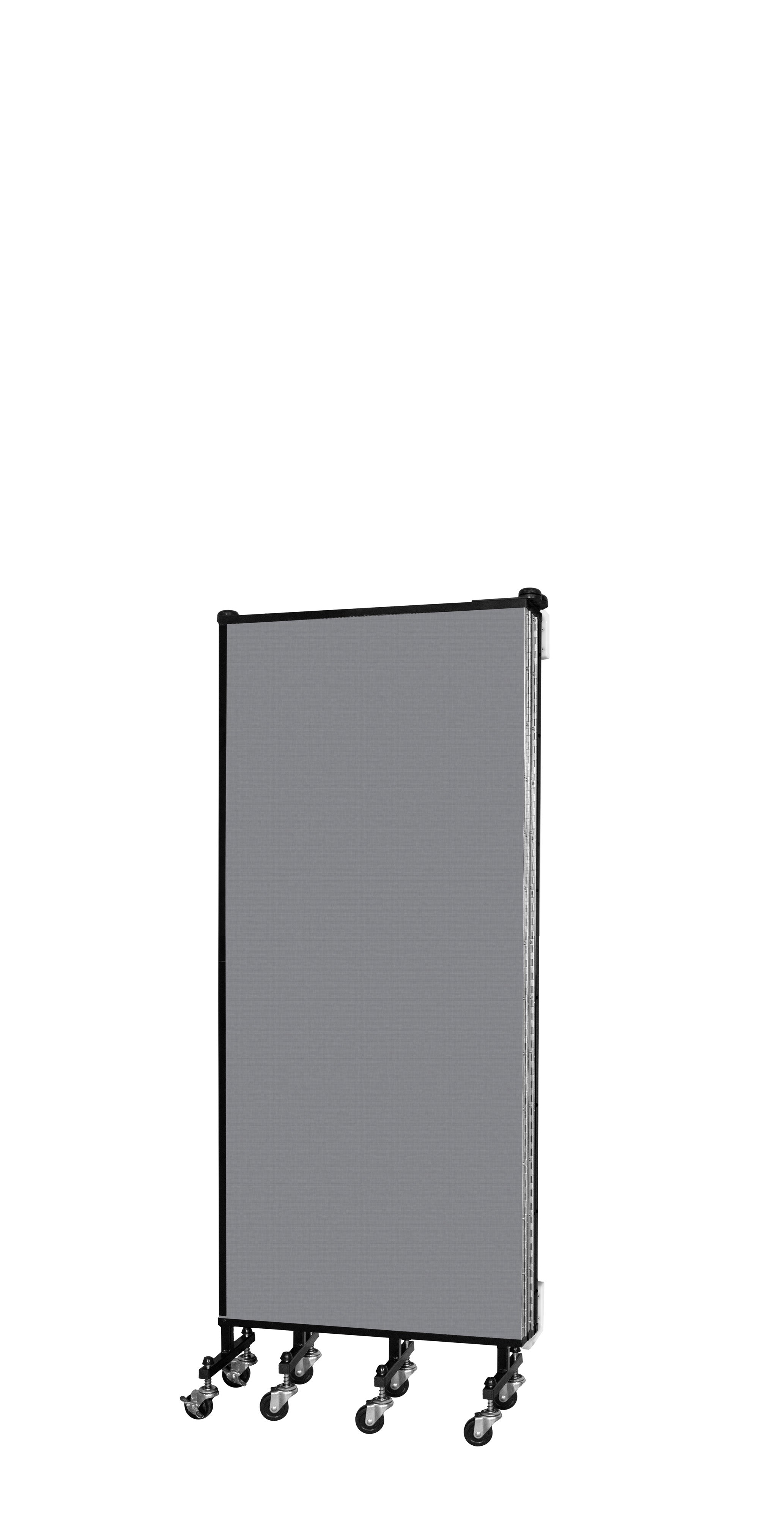 Wallmount Room Divider - 5'H x 9' 2"L - 5 Panel, Stone, Fabric