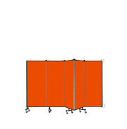 Wallmount Room Divider - 5'H x 9' 2"L - 5 Panel, Orange, Fabric