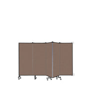 Wallmount Room Divider - 5'H x 9' 2"L - 5 Panel, Walnut, Fabric