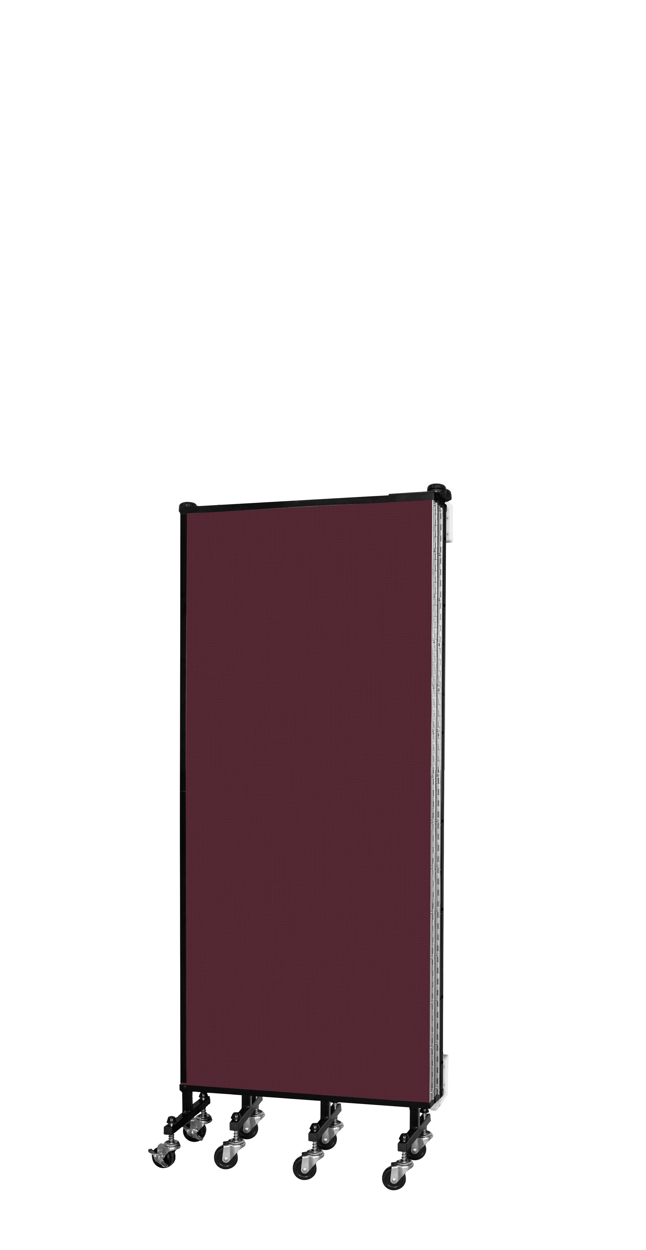 Wallmount Room Divider - 5'H x 9' 2"L - 5 Panel, Purple, Fabric