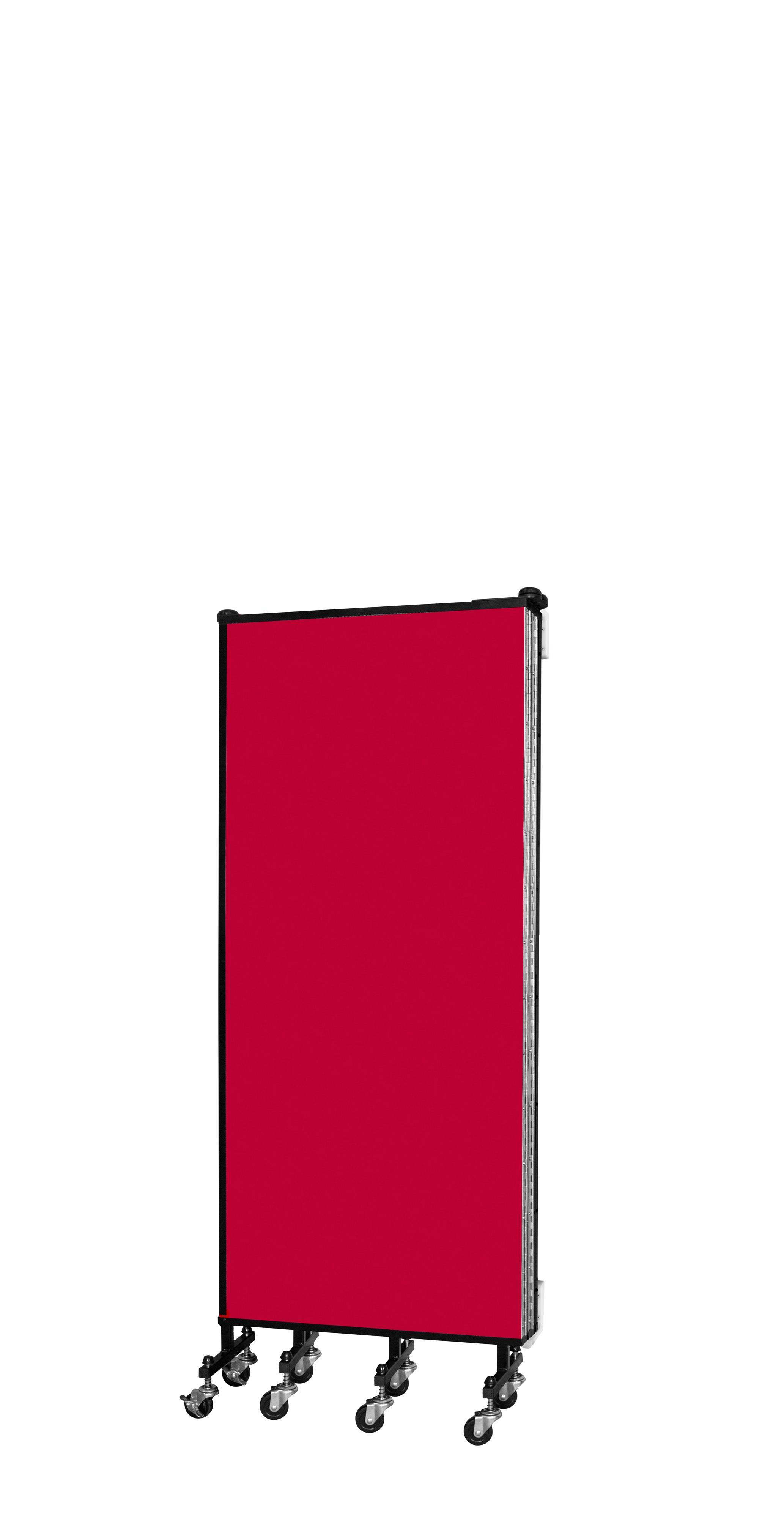Wallmount Room Divider - 5'H x 9' 2"L - 5 Panel, Primary Red, Fabric