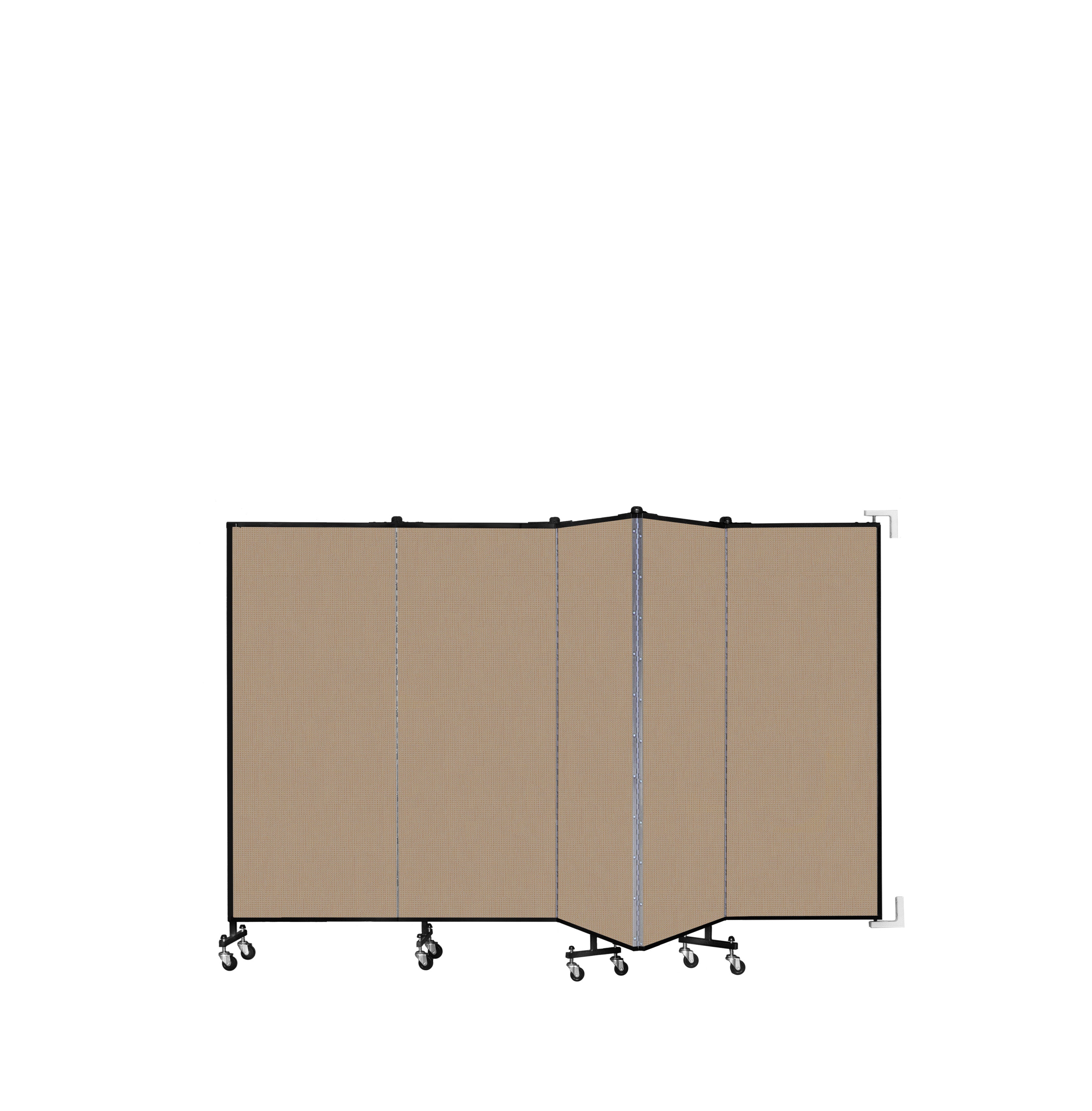 Wallmount Room Divider - 5'H x 9' 2"L - 5 Panel, Desert, Fabric