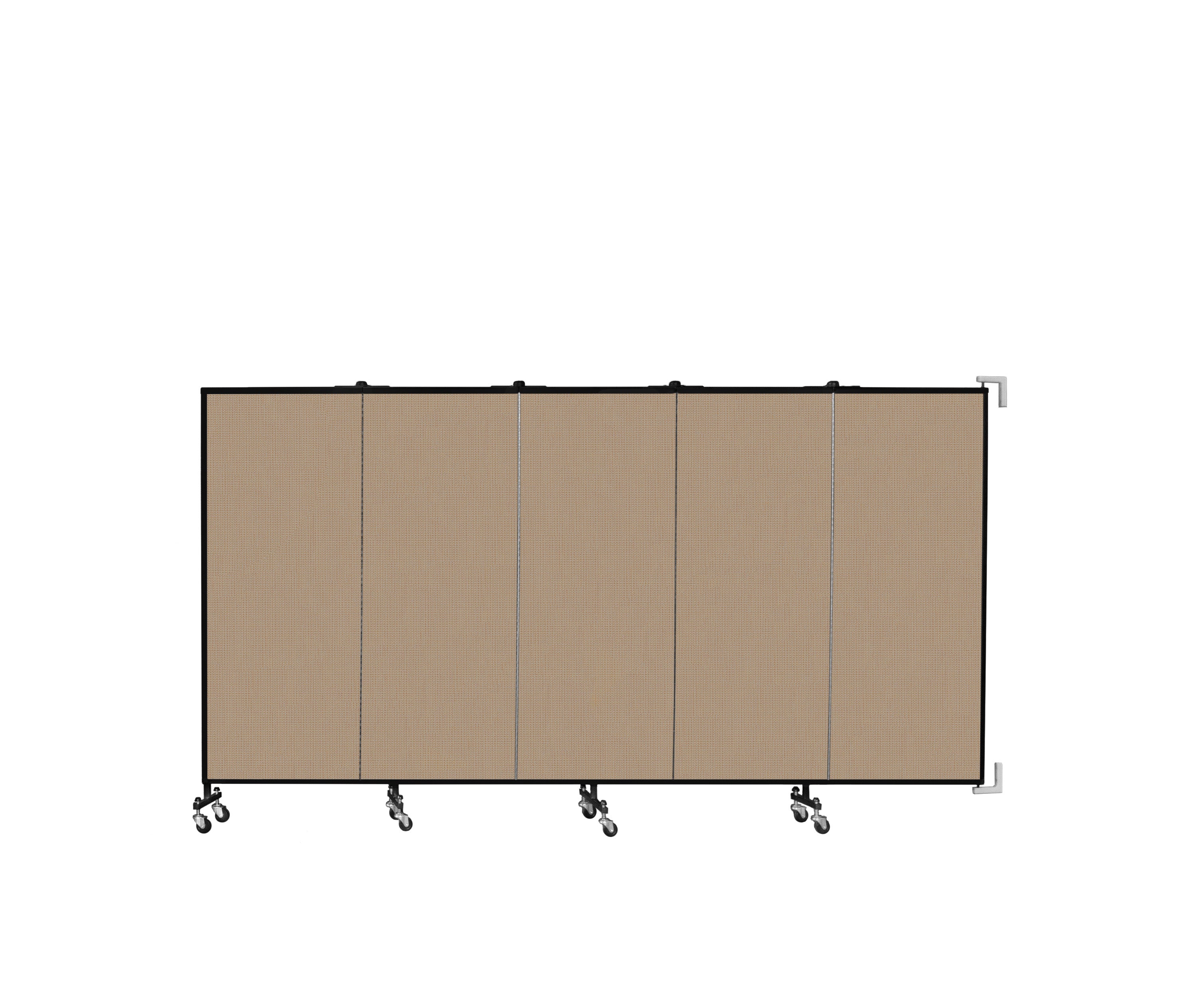 Wallmount Room Divider - 5'H x 9' 2"L - 5 Panel, Desert, Fabric
