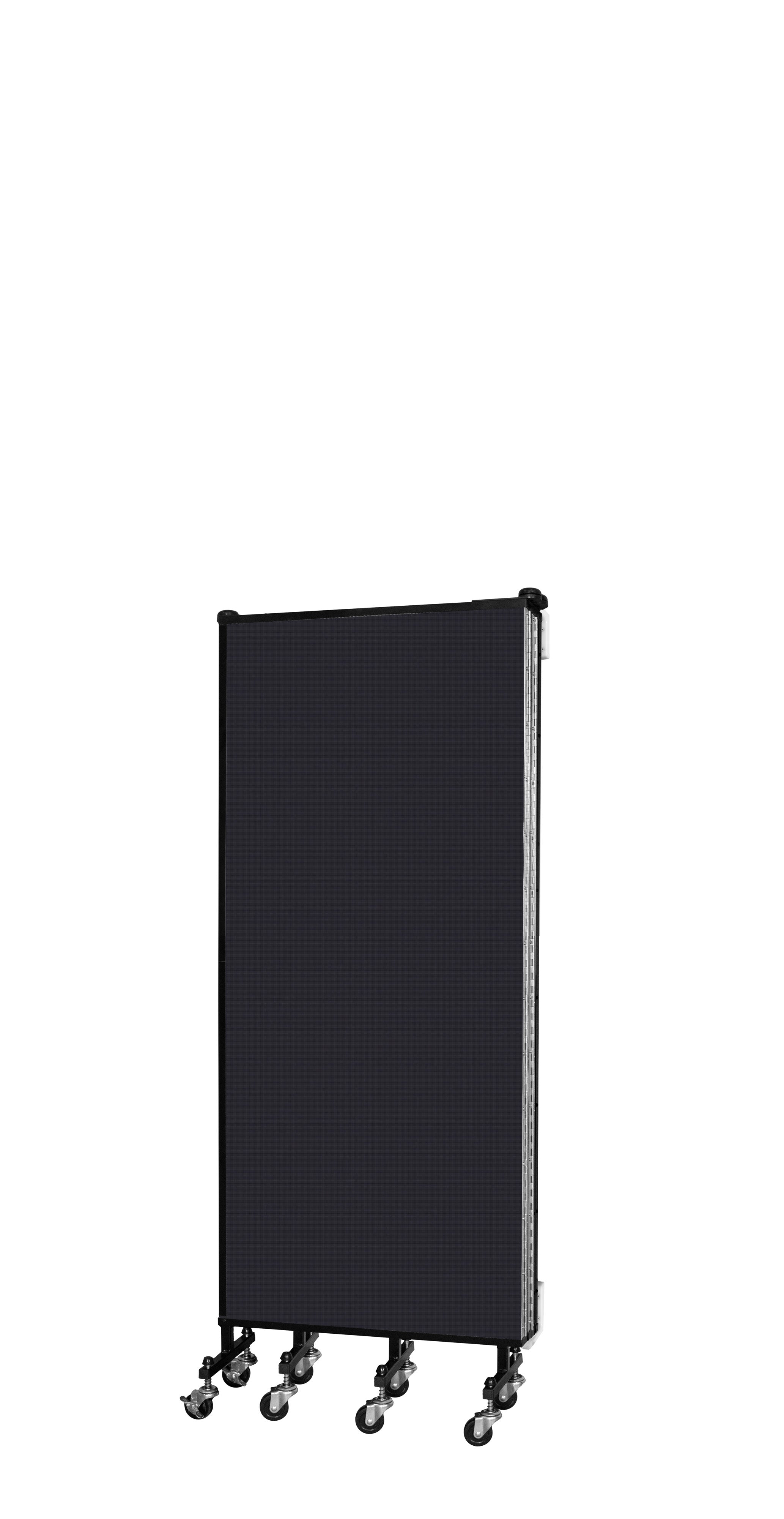 Wallmount Room Divider - 5'H x 9' 2"L - 5 Panel, Black, Fabric