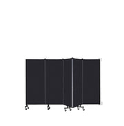 Wallmount Room Divider - 5'H x 9' 2"L - 5 Panel, Black, Fabric