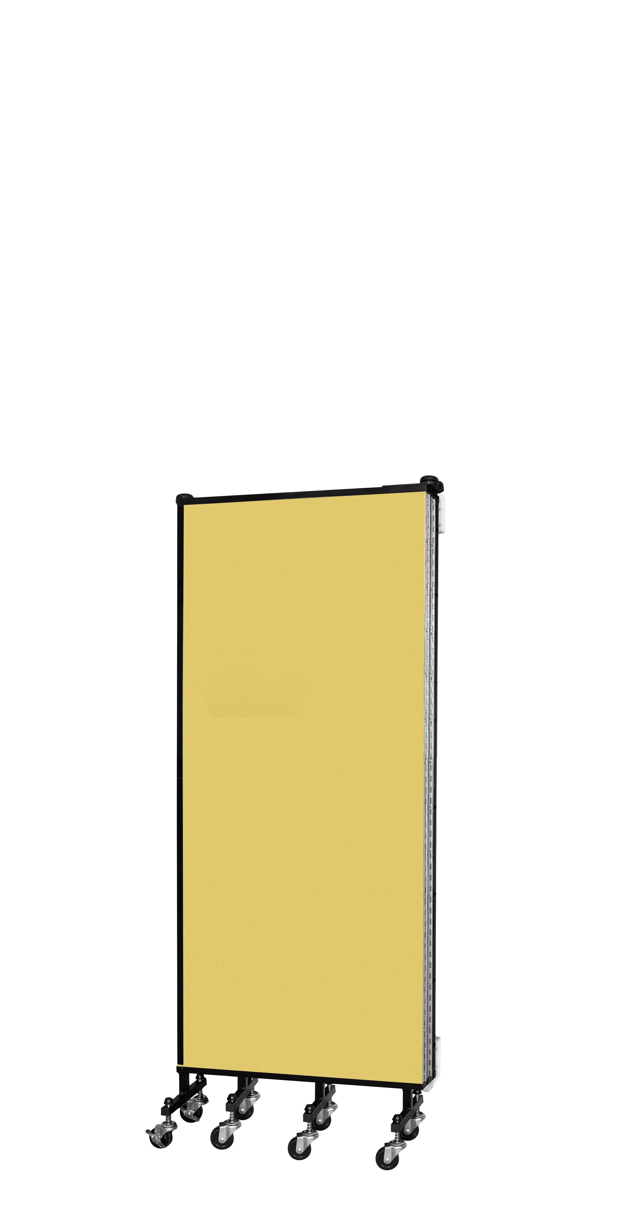 Wallmount Room Divider - 5'H x 9' 2"L - 5 Panel, Primary Yellow, Fabric