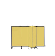Wallmount Room Divider - 5'H x 9' 2"L - 5 Panel, Primary Yellow, Fabric