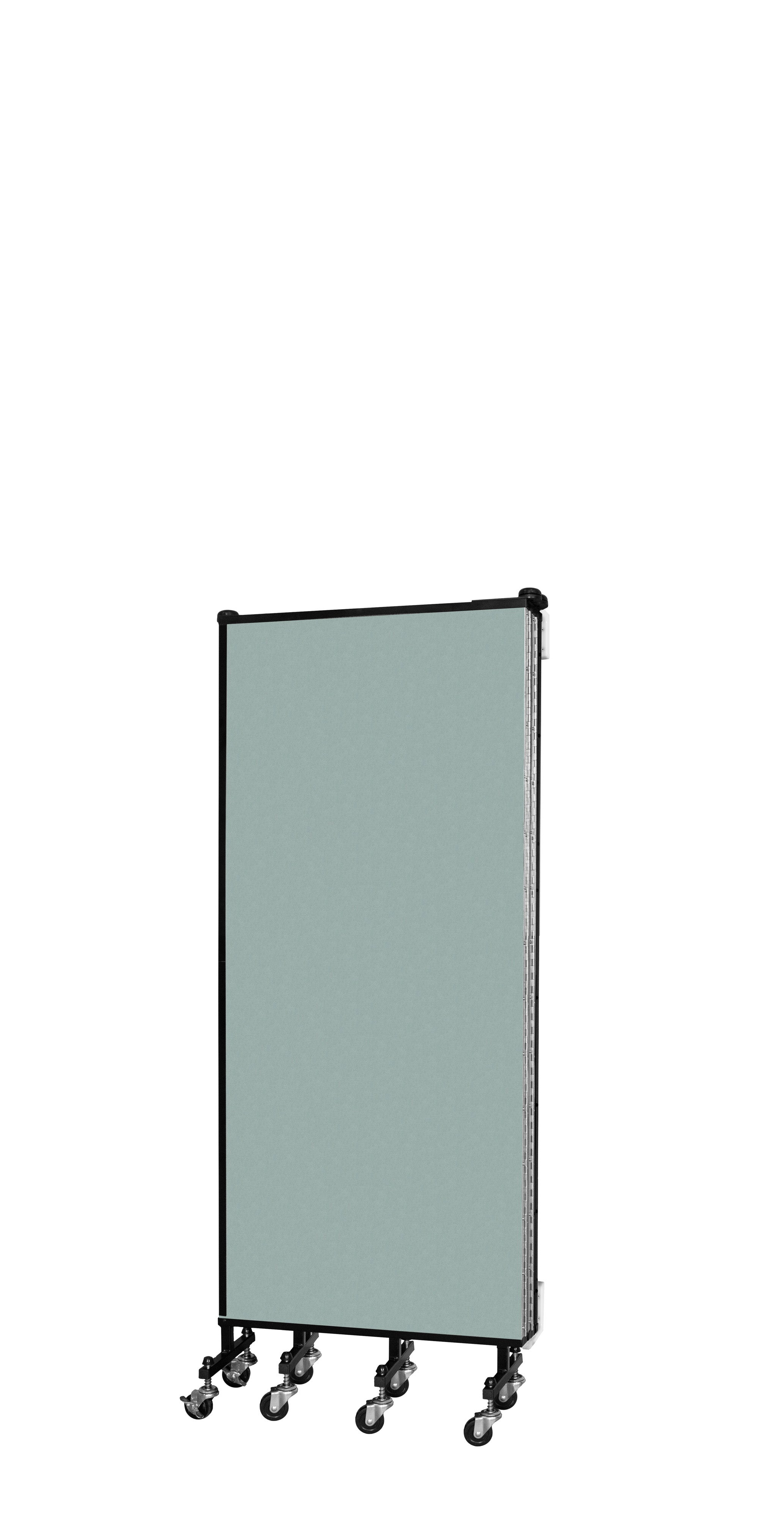 Wallmount Room Divider - 5'H x 9' 2"L - 5 Panel, Sea Green, Fabric