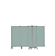 Wallmount Room Divider - 5'H x 9' 2"L - 5 Panel, Sea Green, Fabric