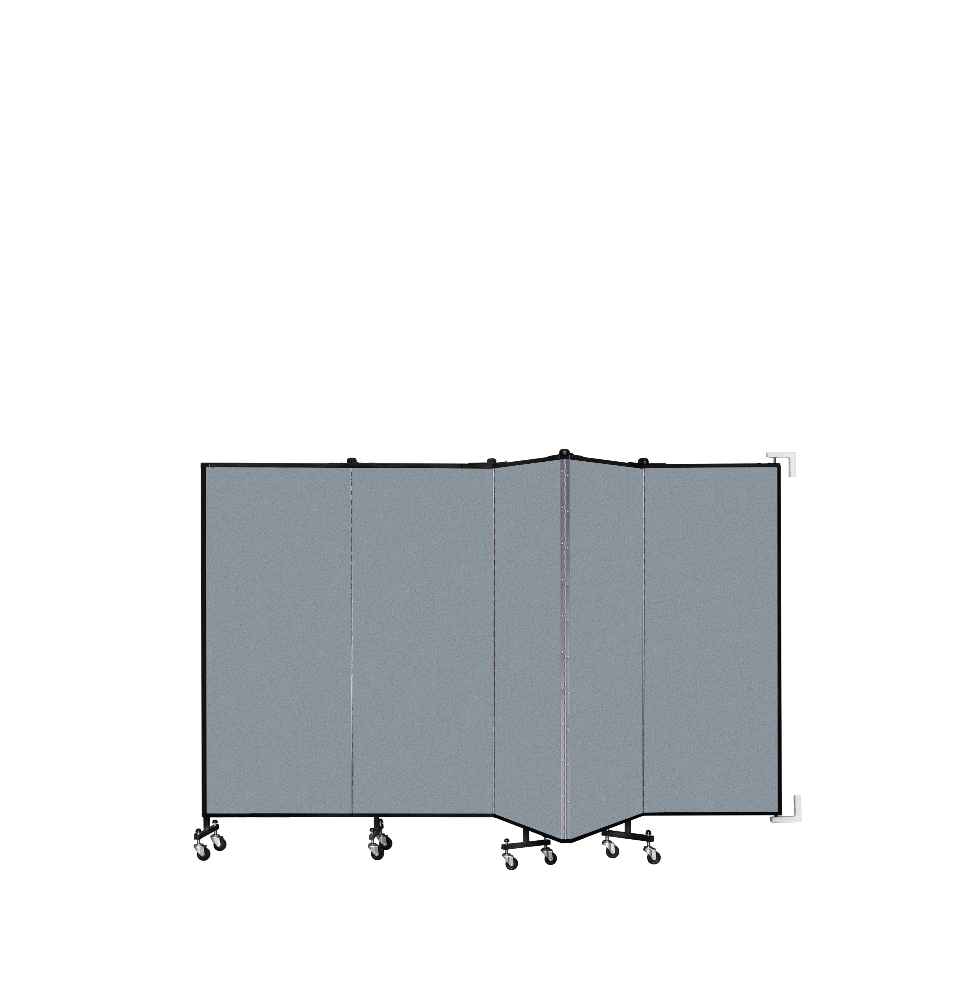 Wallmount Room Divider - 5'H x 9' 2"L - 5 Panel, Blue Tide, Vinyl