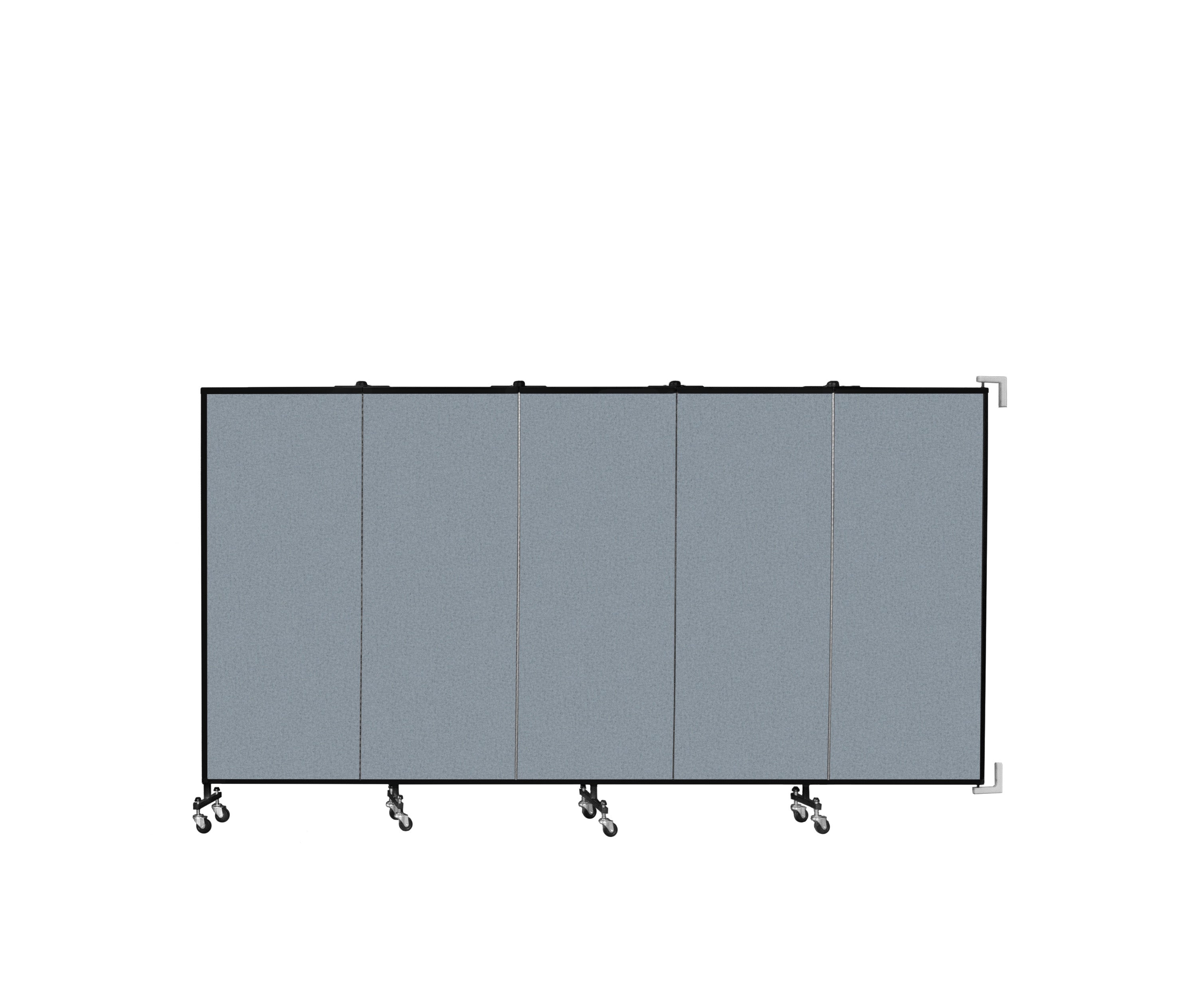 Wallmount Room Divider - 5'H x 9' 2"L - 5 Panel, Blue Tide, Vinyl
