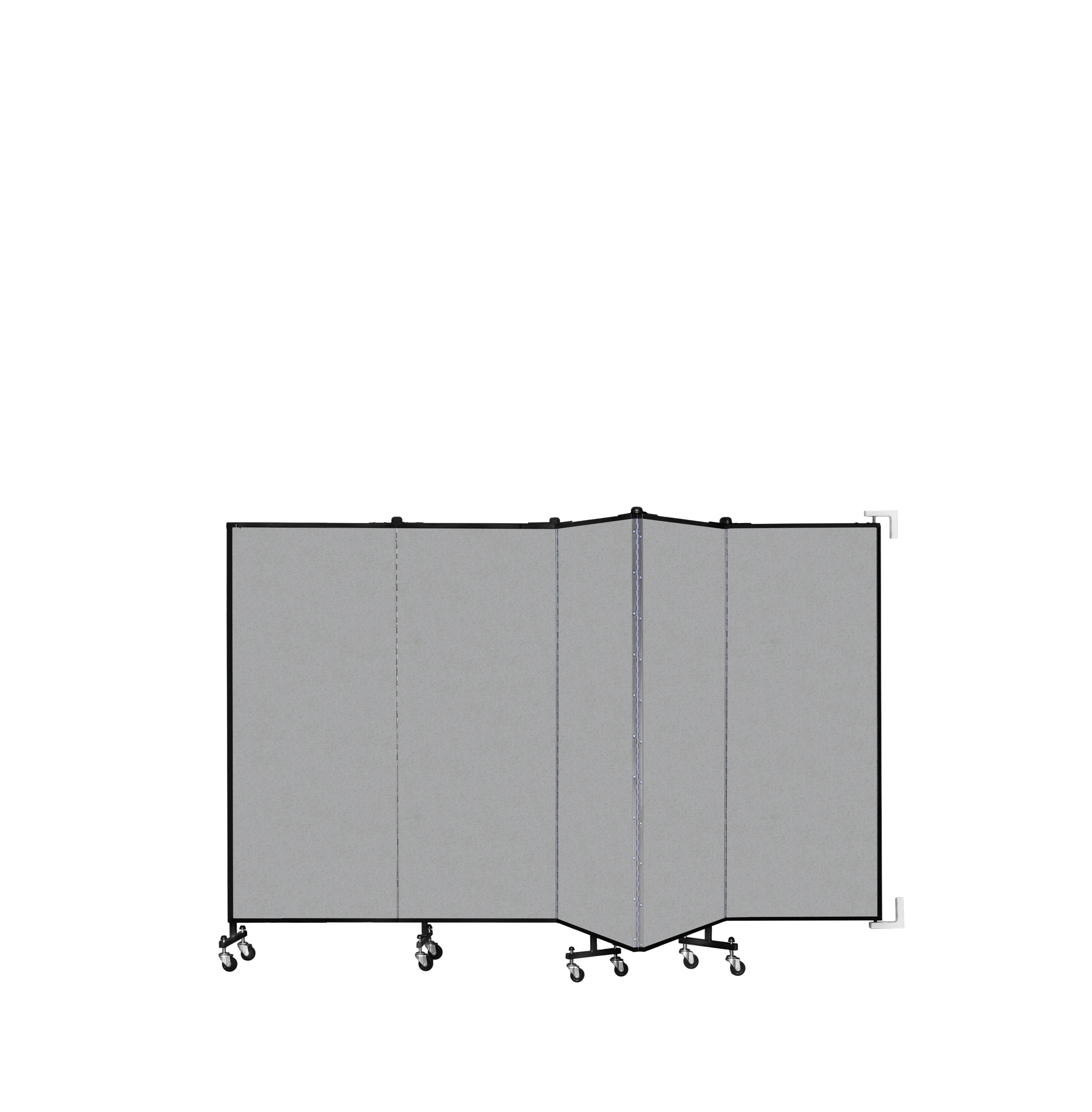 Wallmount Room Divider - 5'H x 9' 2"L - 5 Panel, Granite, Vinyl