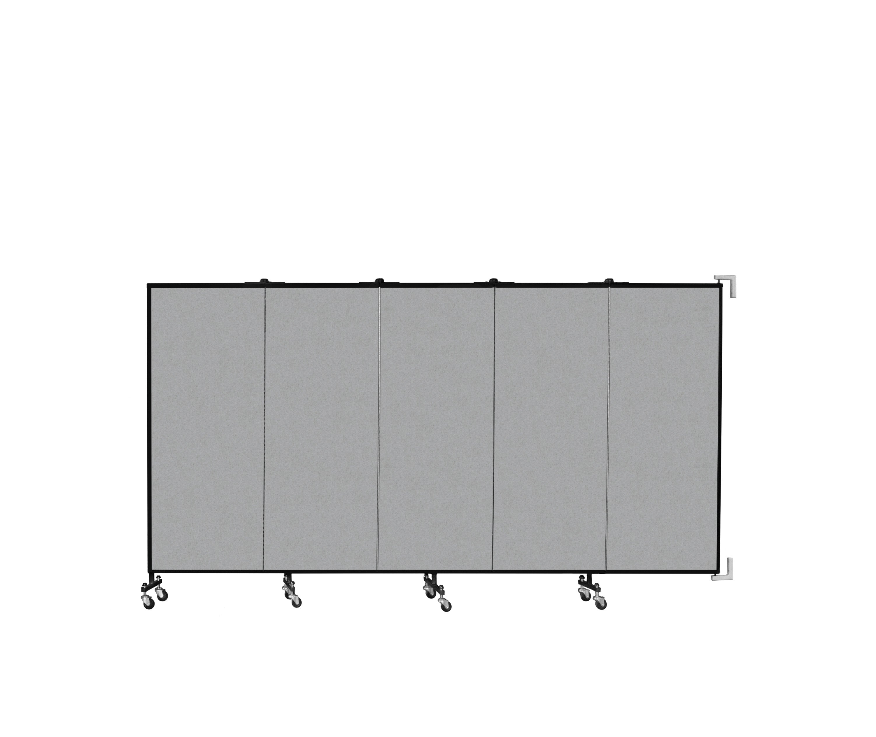 Wallmount Room Divider - 5'H x 9' 2"L - 5 Panel, Granite, Vinyl