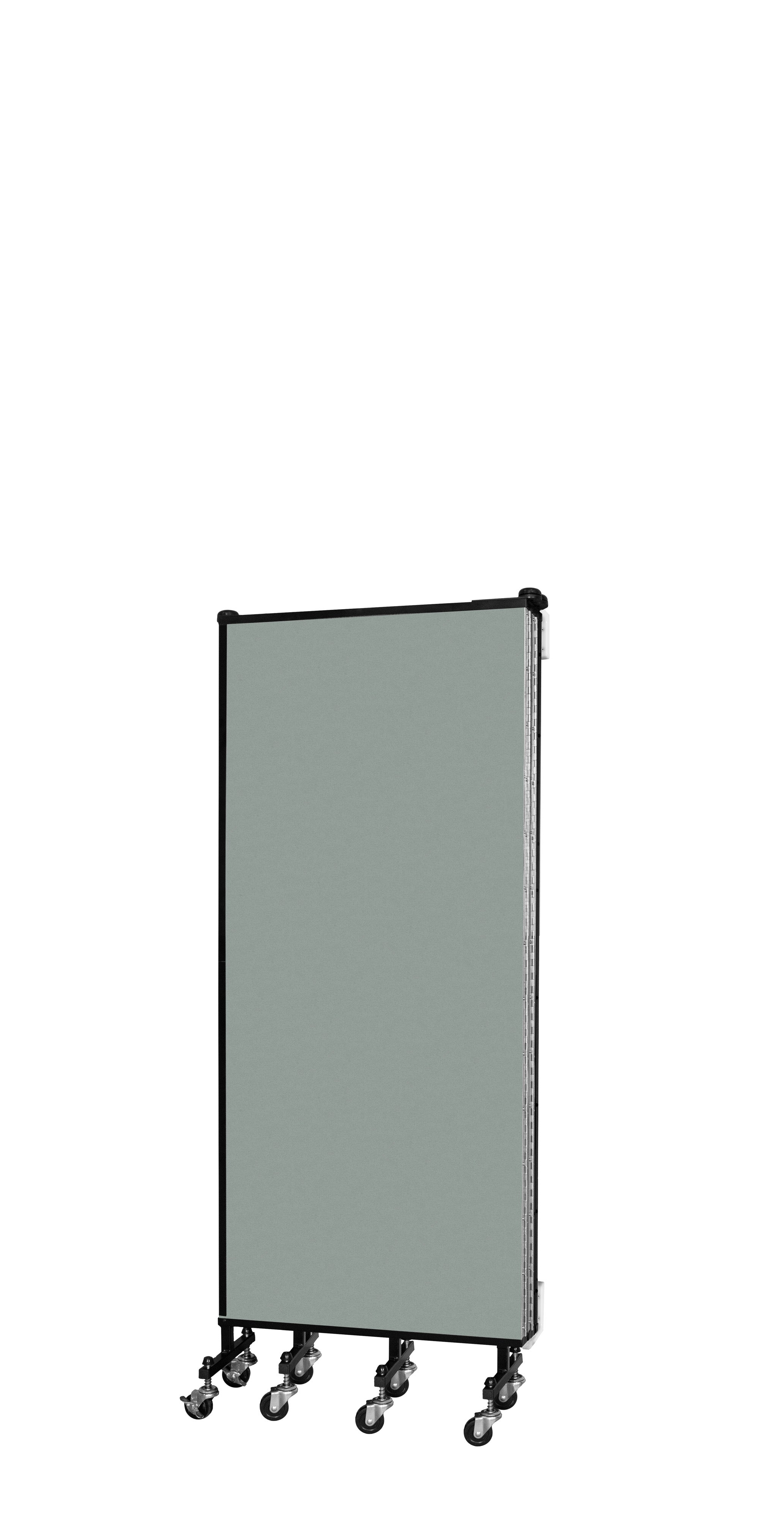 Wallmount Room Divider - 5'H x 9' 2"L - 5 Panel, Mint, Vinyl