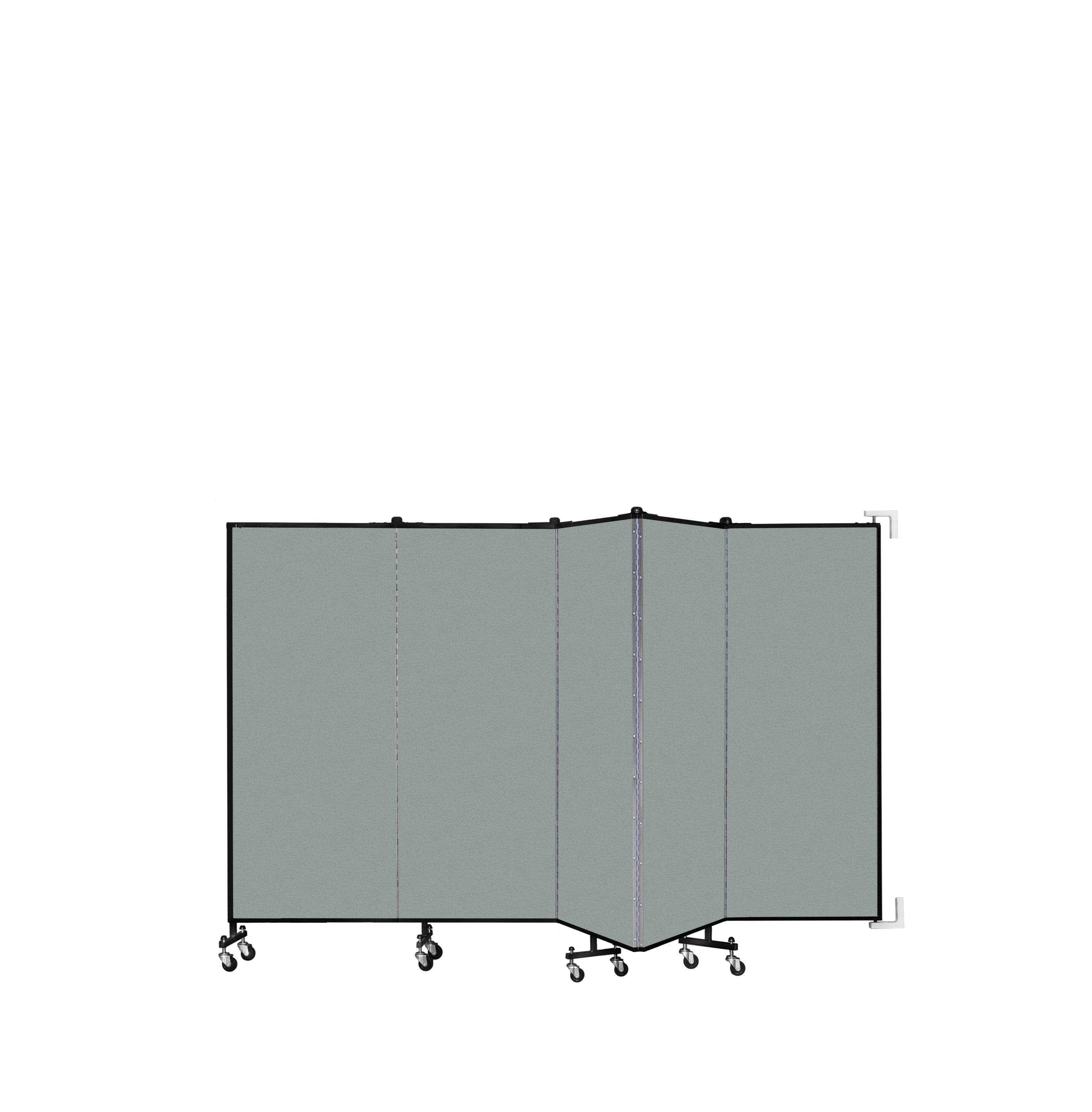 Wallmount Room Divider - 5'H x 9' 2"L - 5 Panel, Mint, Vinyl