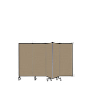 Wallmount Room Divider - 5'H x 9' 2"L - 5 Panel, Sandalwood, Vinyl