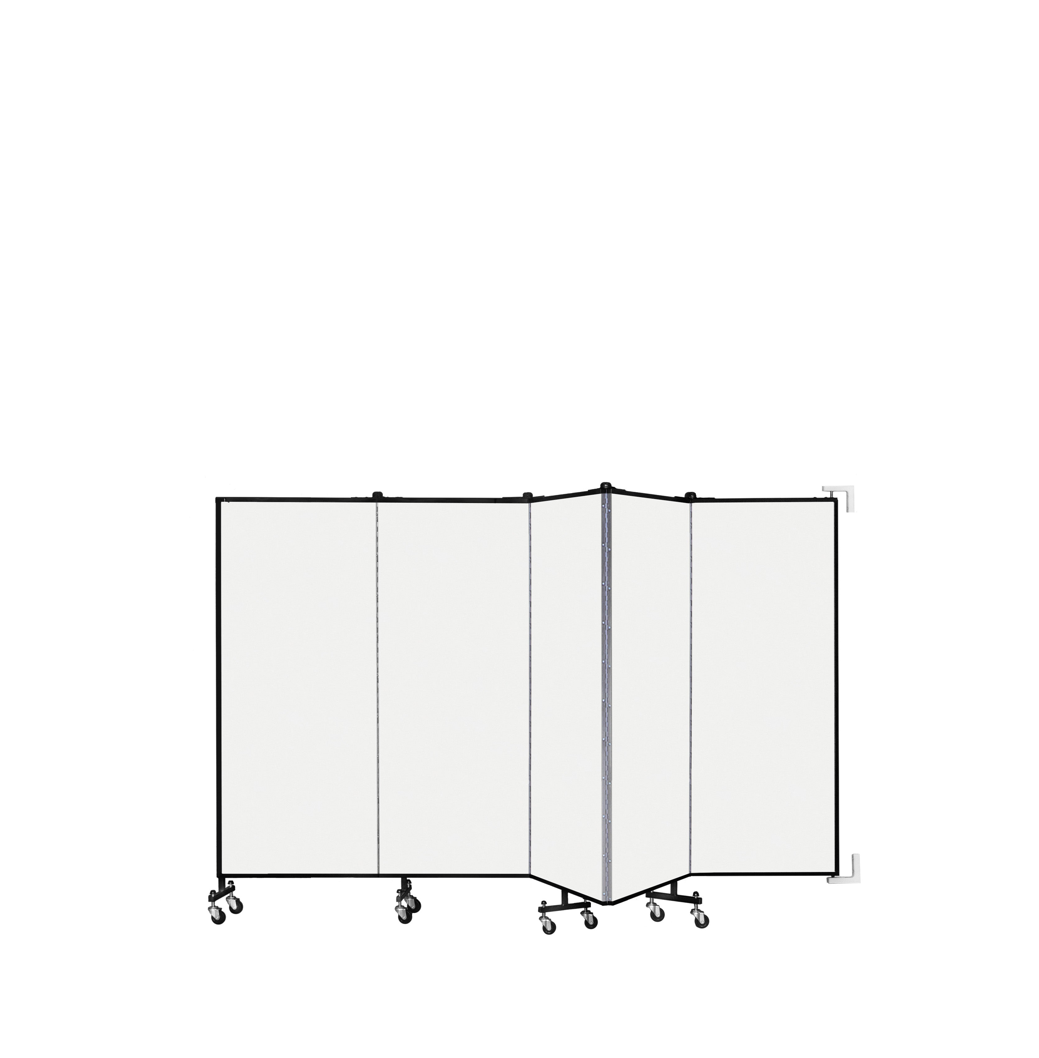 Wallmount Room Divider - 5'H x 9' 2"L - 5 Panel, Ice, Vinyl