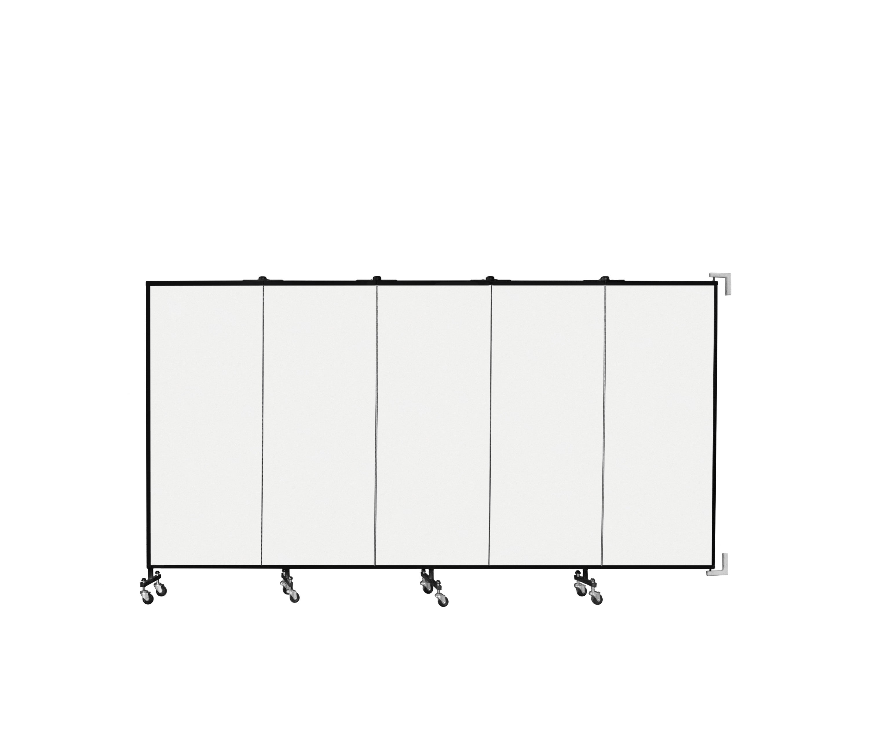 Wallmount Room Divider - 5'H x 9' 2"L - 5 Panel, Ice, Vinyl
