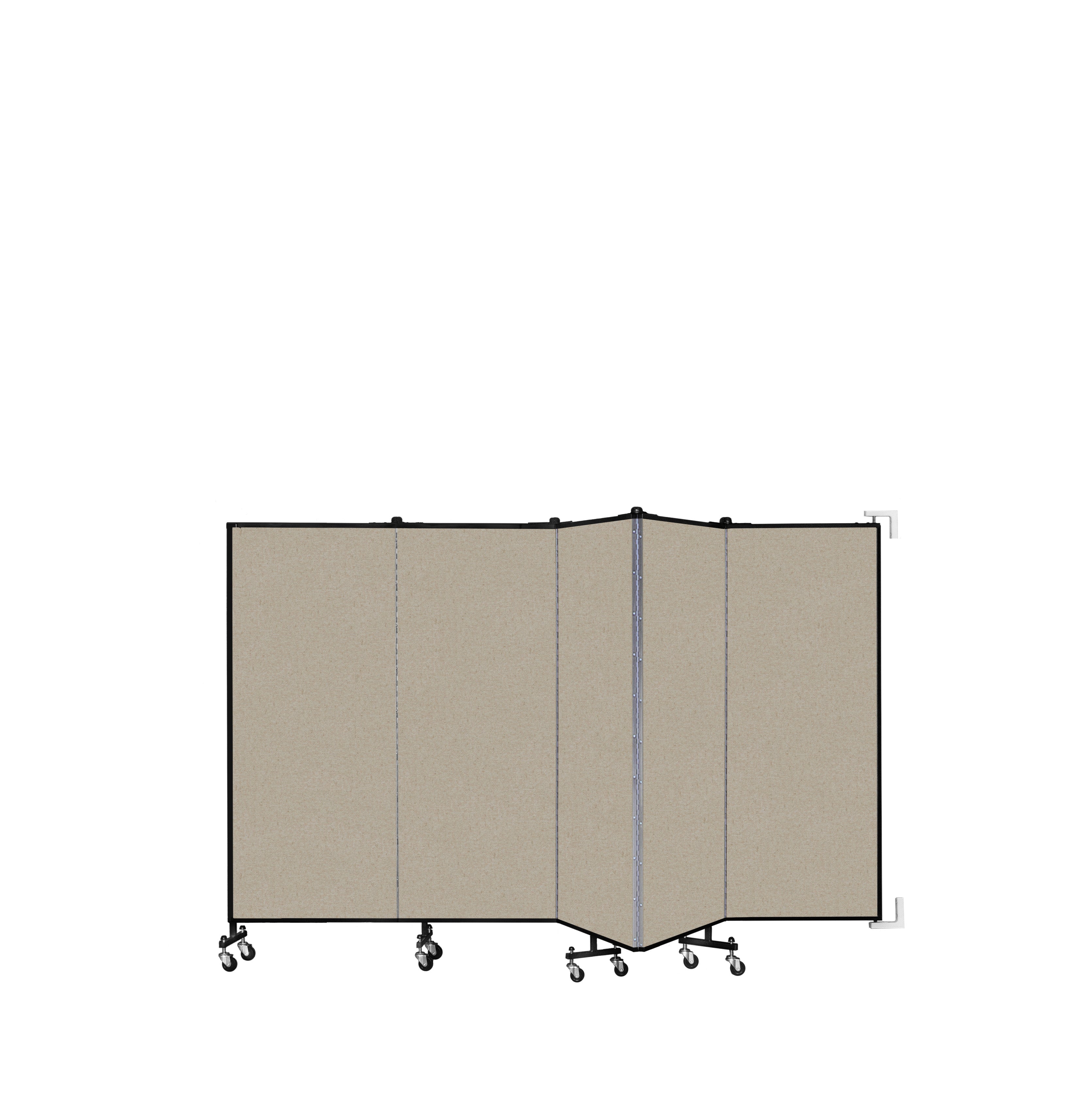 Wallmount Room Divider - 5'H x 9' 2"L - 5 Panel, Hazelnut, Vinyl