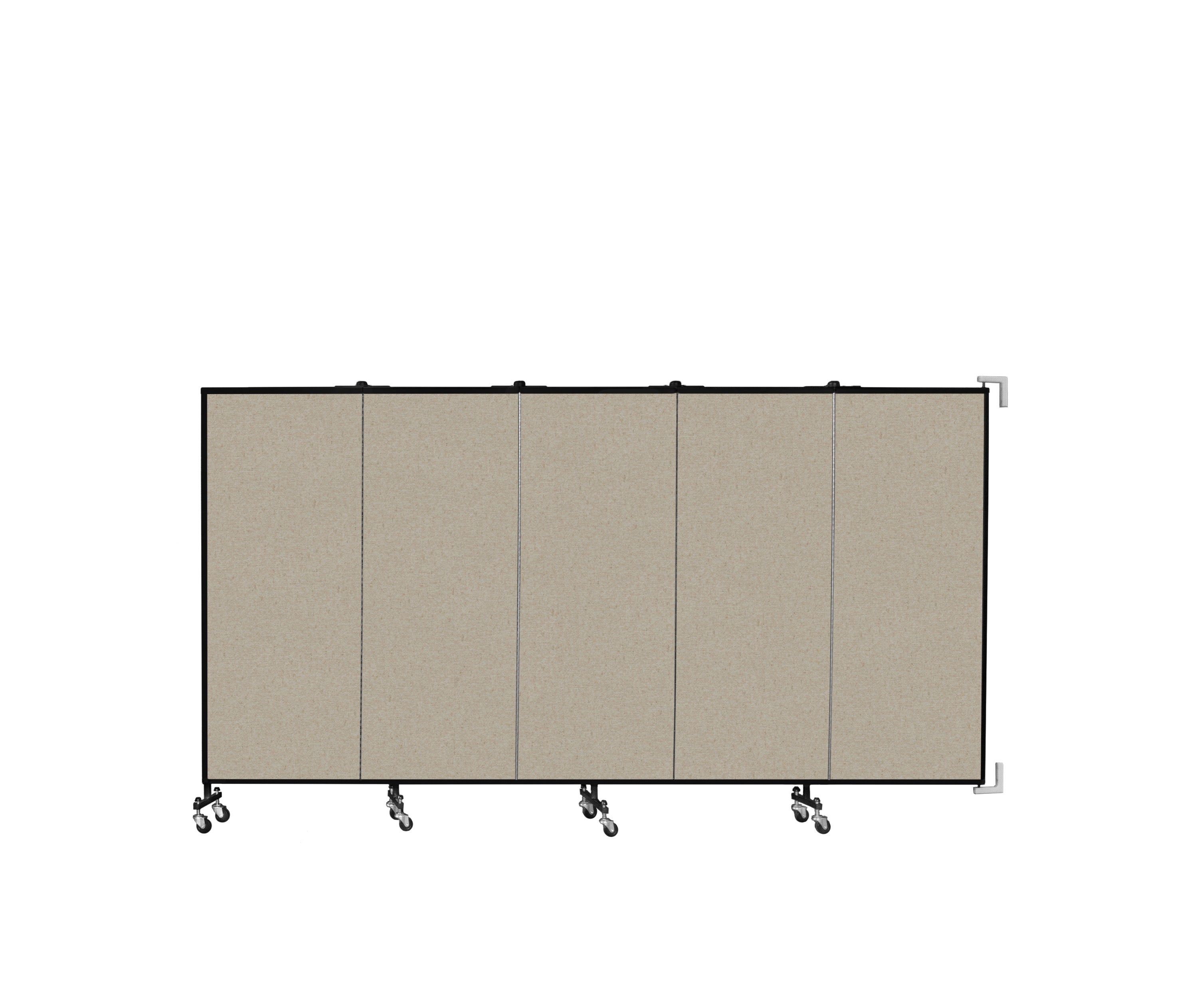 Wallmount Room Divider - 5'H x 9' 2"L - 5 Panel, Hazelnut, Vinyl