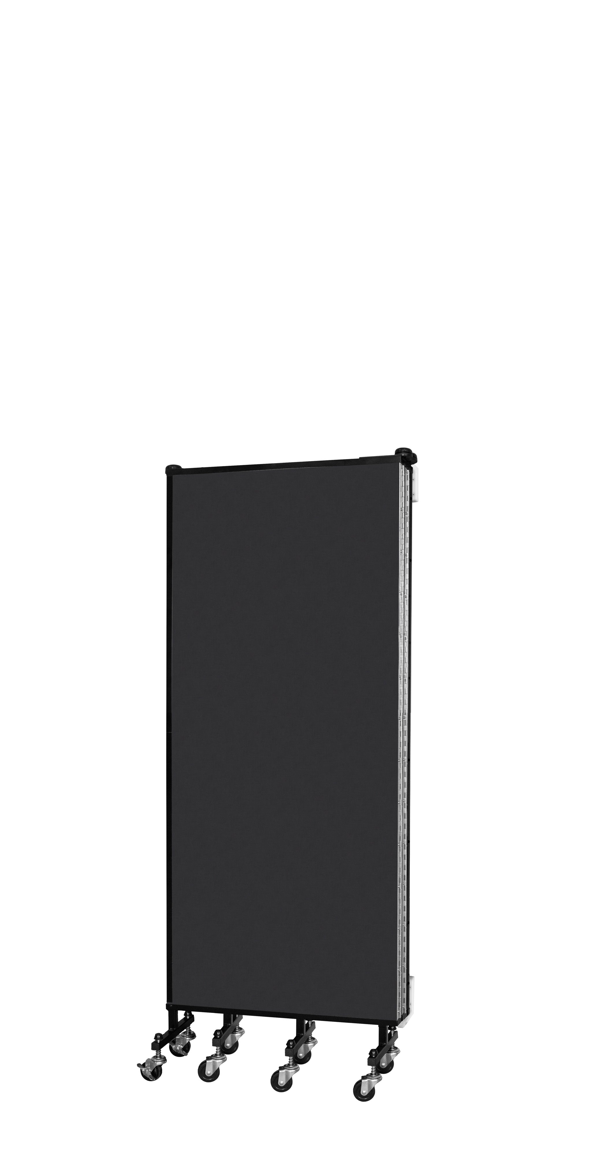 Wallmount Room Divider - 5'H x 9' 2"L - 5 Panel, Coal, Vinyl