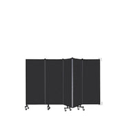 Wallmount Room Divider - 5'H x 9' 2"L - 5 Panel, Coal, Vinyl