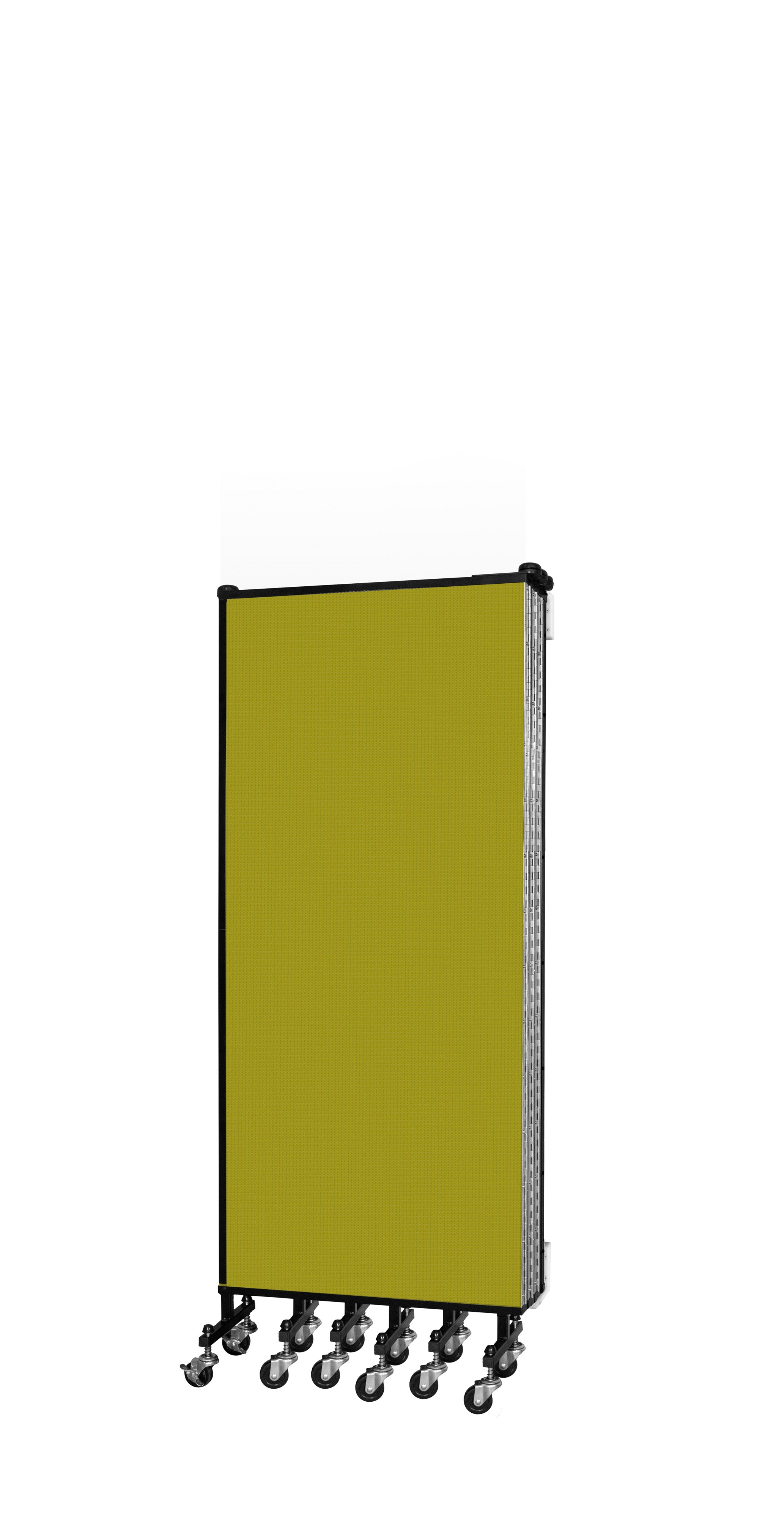 Wallmount Room Divider - 5'H x 12' 10"L - 7 Panel, Apple Green, Fabric