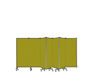 Wallmount Room Divider - 5'H x 12' 10"L - 7 Panel, Apple Green, Fabric