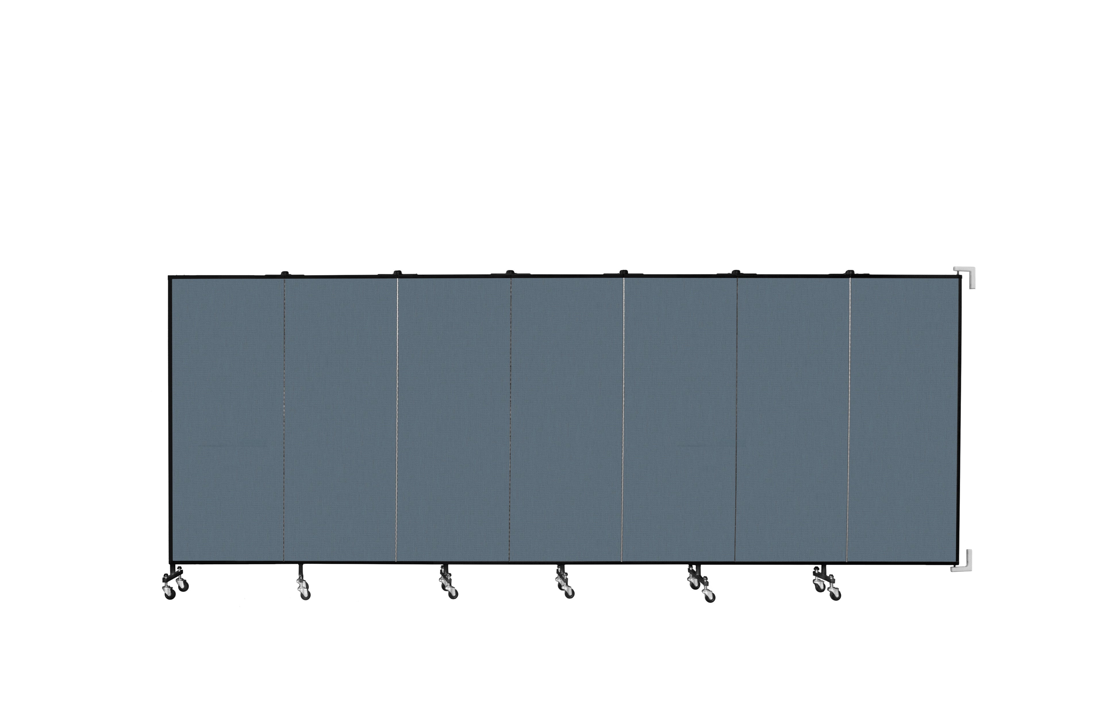 Wallmount Room Divider - 5'H x 12' 10"L - 7 Panel, Lake, Fabric