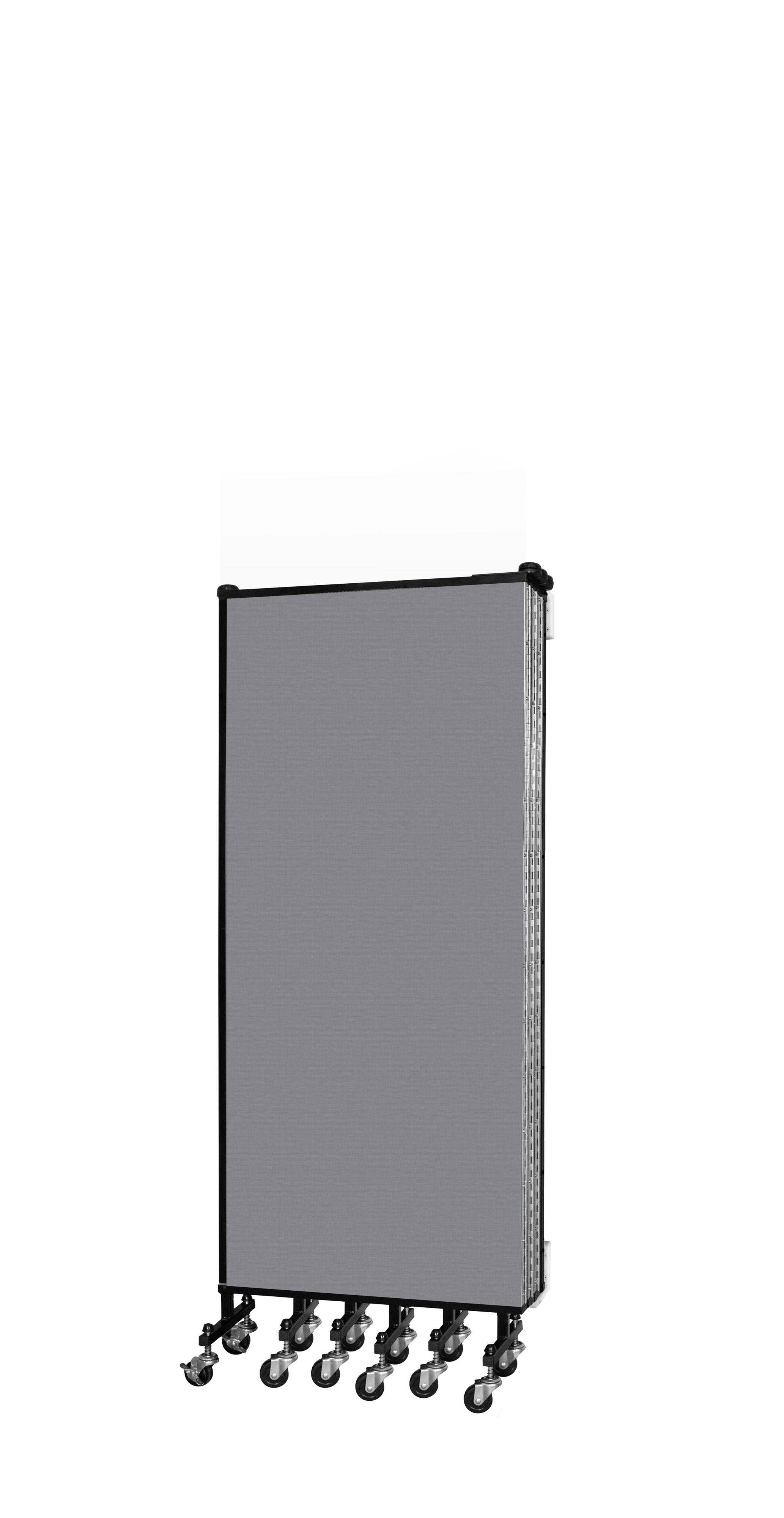 Wallmount Room Divider - 5'H x 12' 10"L - 7 Panel, Stone, Fabric