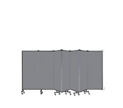 Wallmount Room Divider - 5'H x 12' 10"L - 7 Panel, Stone, Fabric