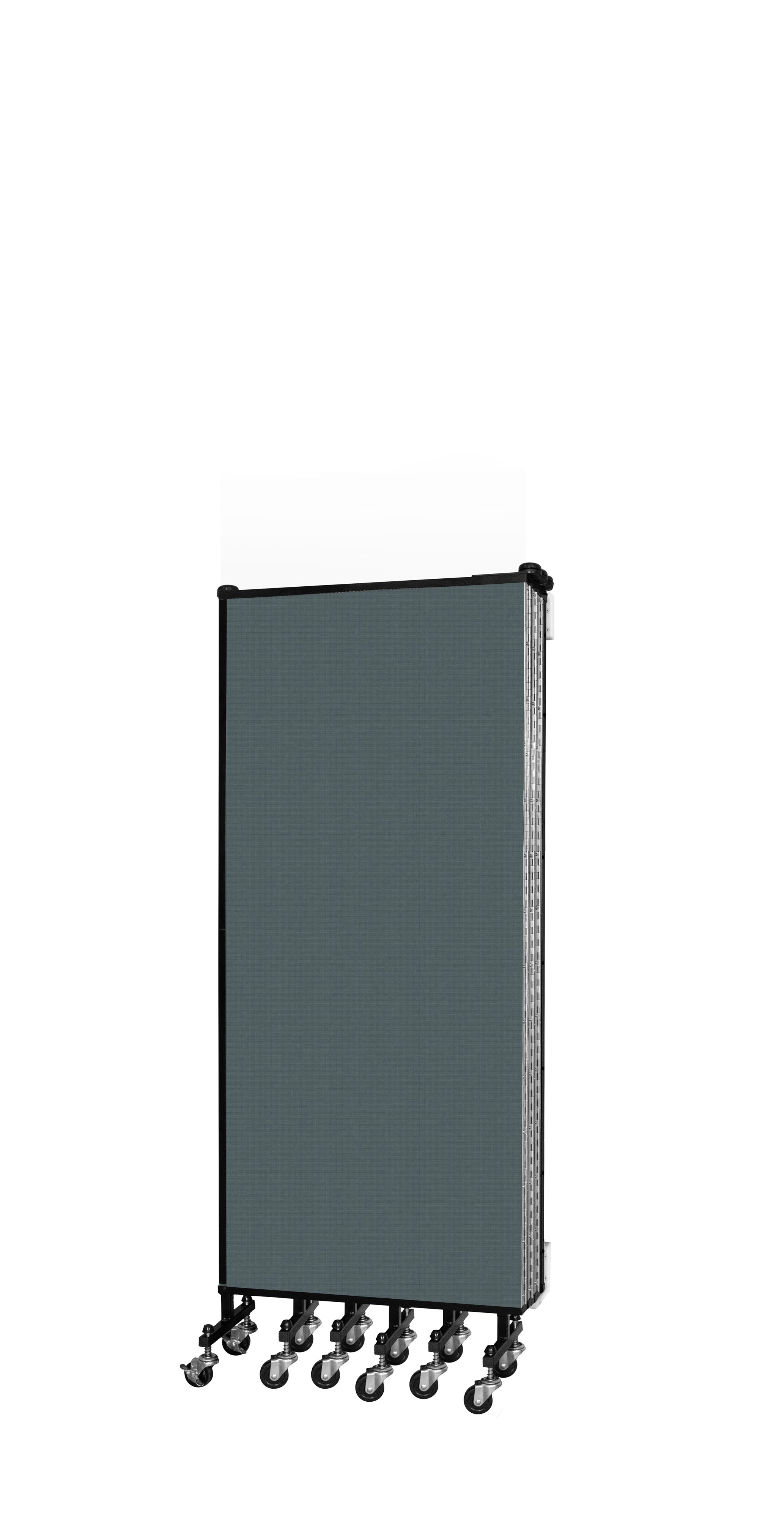 Wallmount Room Divider - 5'H x 12' 10"L - 7 Panel, Mallard, Fabric