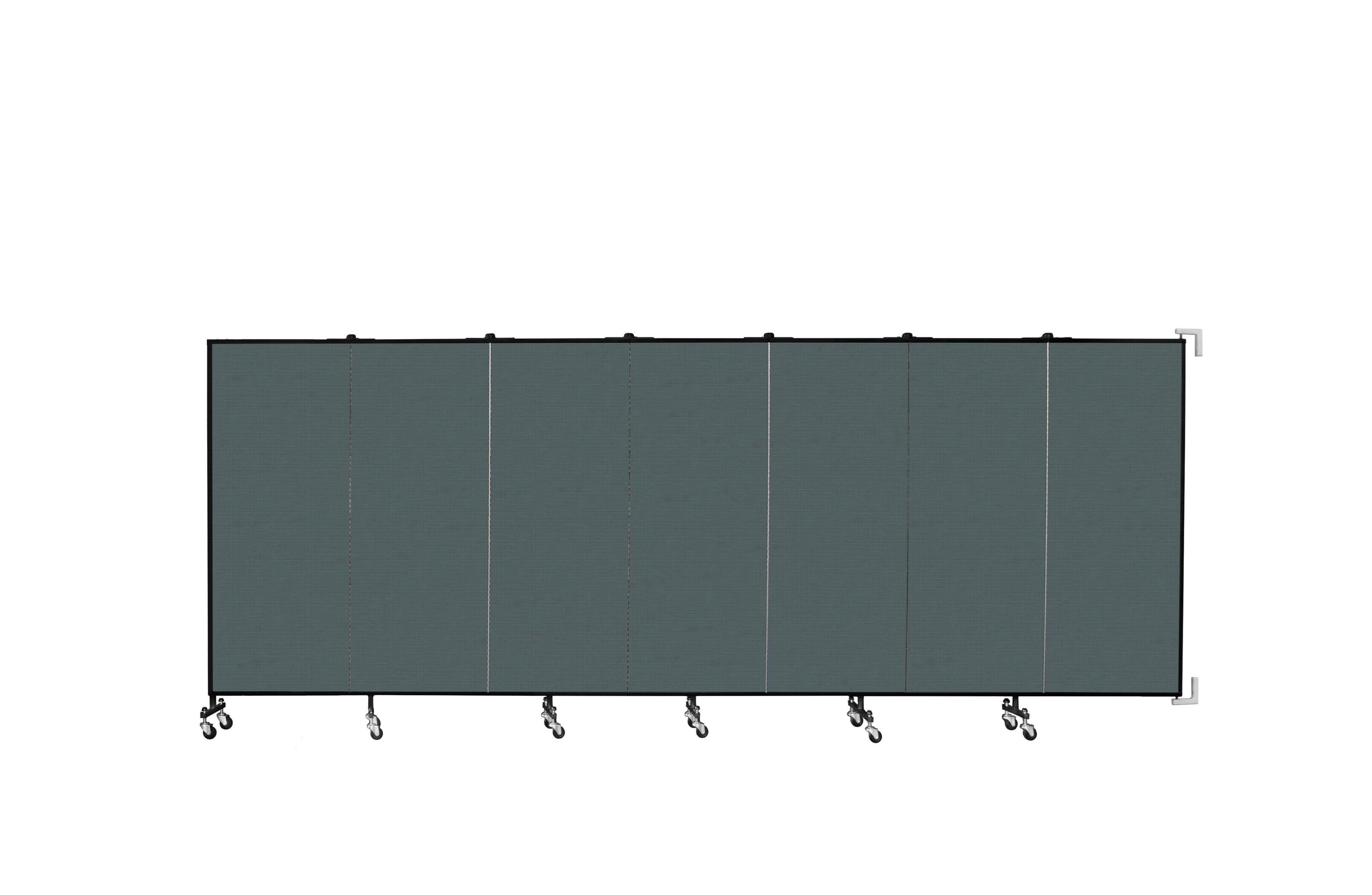 Wallmount Room Divider - 5'H x 12' 10"L - 7 Panel, Mallard, Fabric