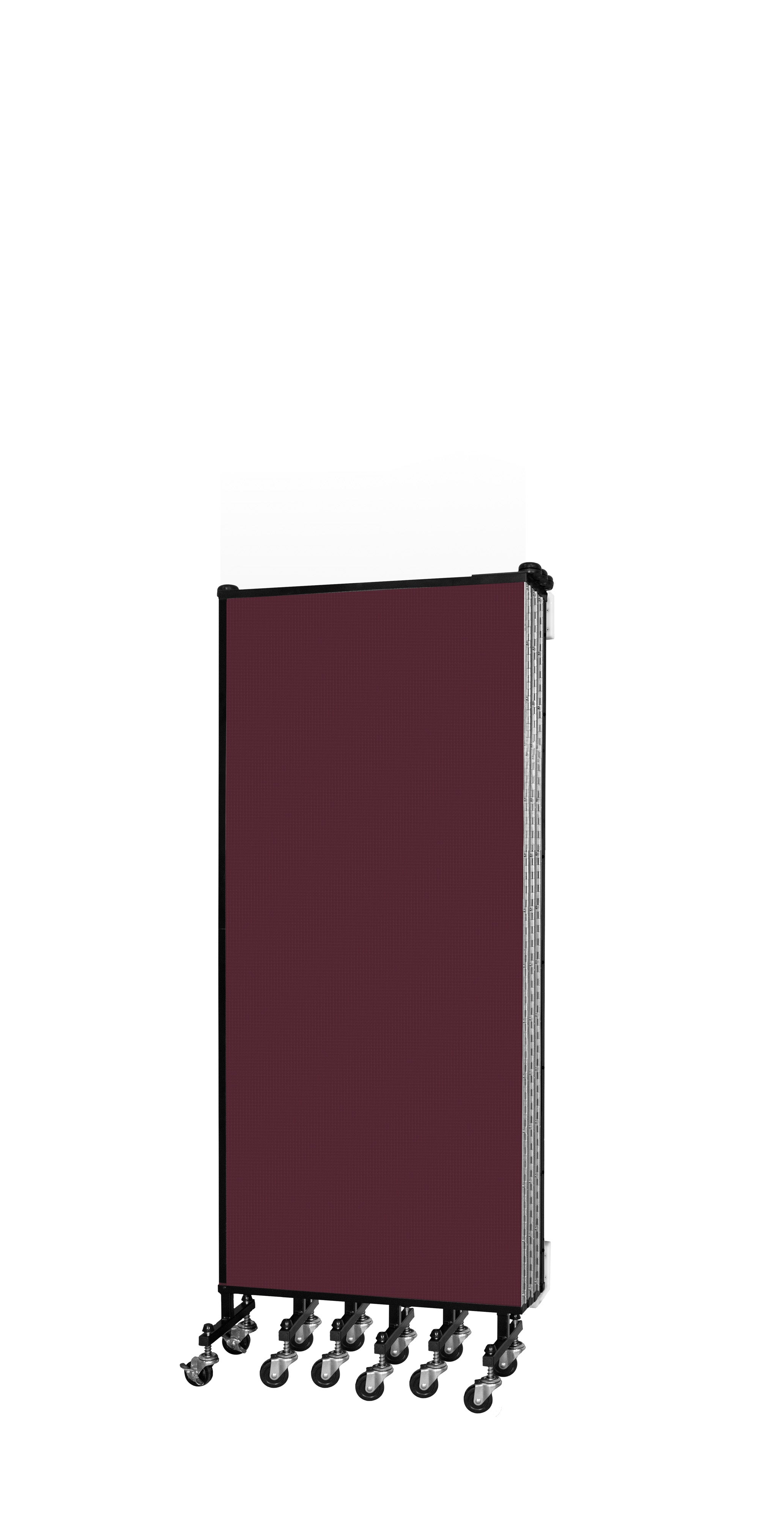 Wallmount Room Divider - 5'H x 12' 10"L - 7 Panel, Purple, Fabric