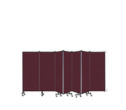 Wallmount Room Divider - 5'H x 12' 10"L - 7 Panel, Purple, Fabric
